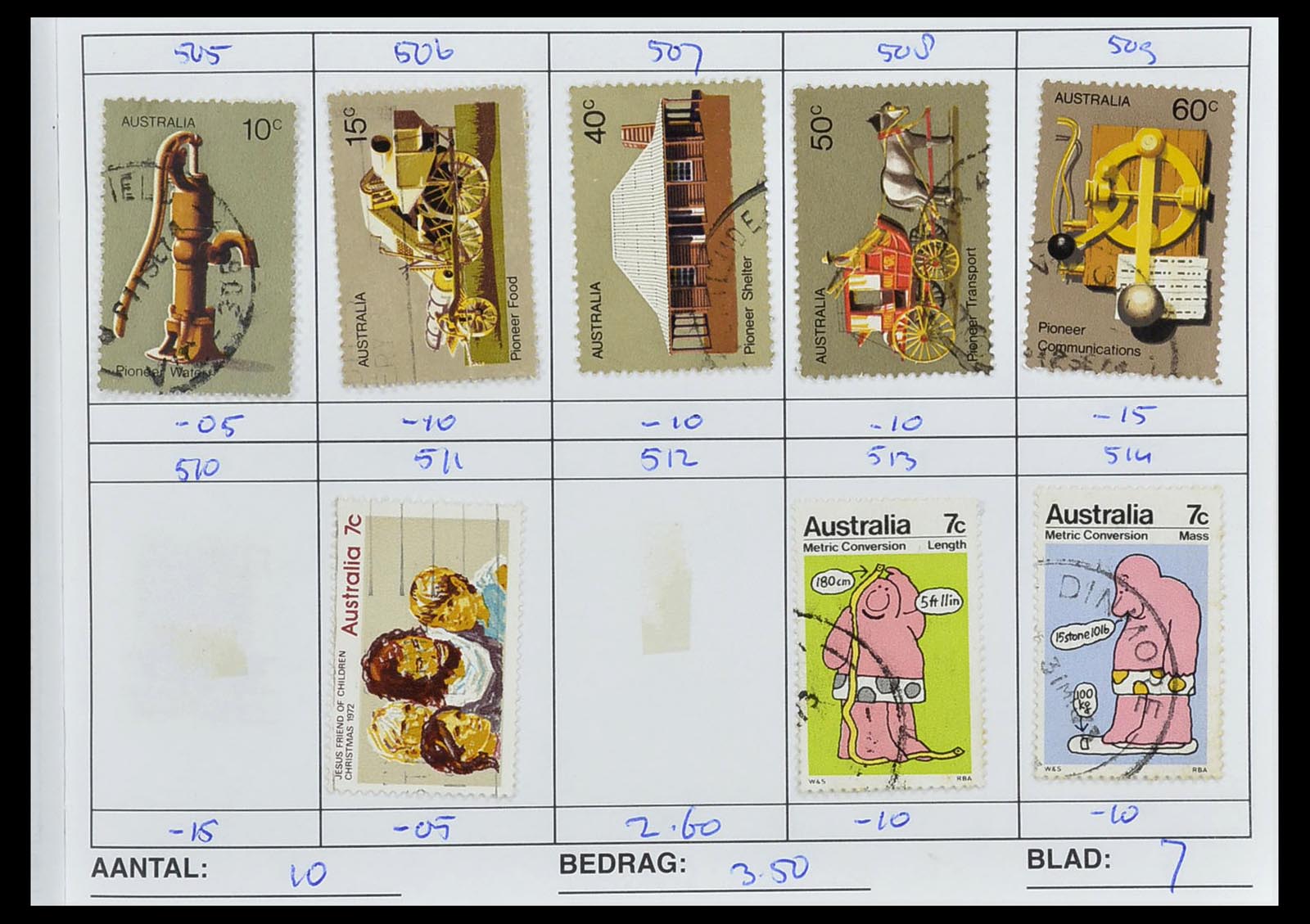 34612 0016 - Stamp Collection 34612 Wereld rondzendboekjes.