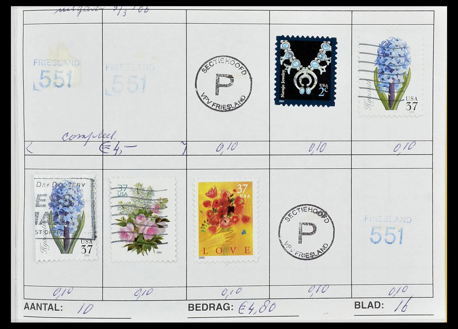 34612 0037 - Stamp Collection 34612 Wereld rondzendboekjes.