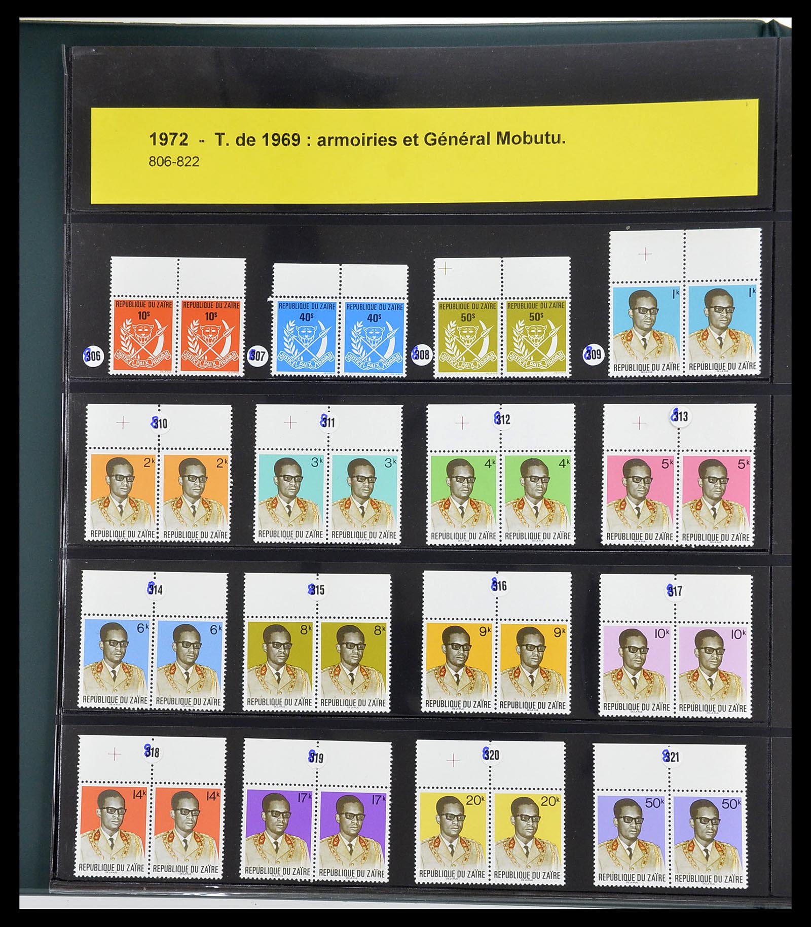34615 008 - Postzegelverzameling 34615 Zaïre 1971-1986.