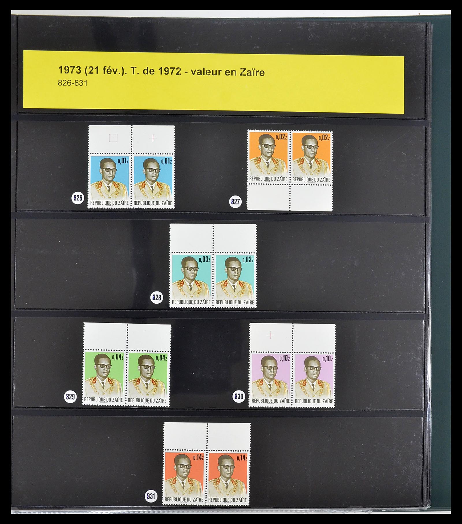 34615 015 - Postzegelverzameling 34615 Zaïre 1971-1986.