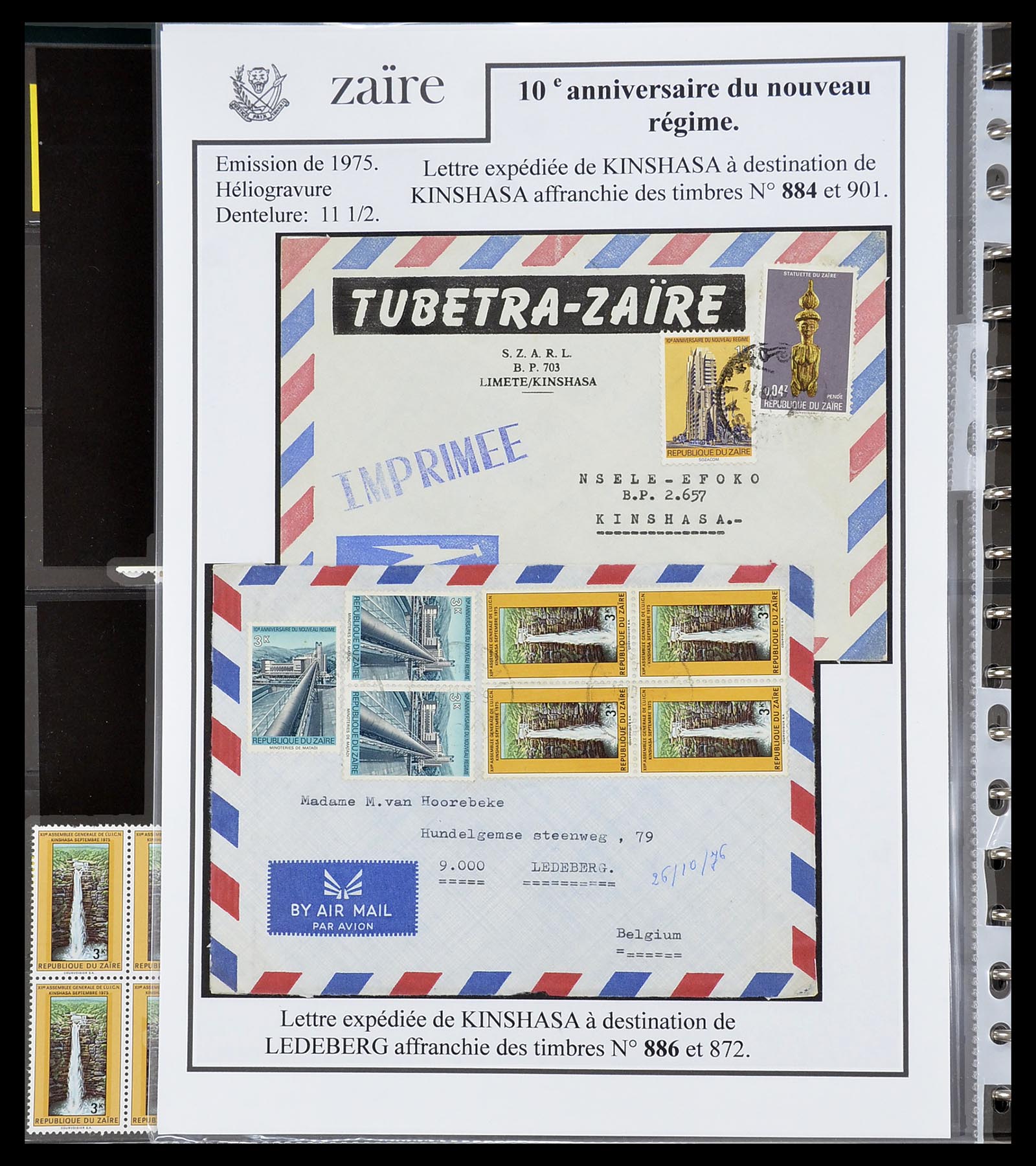34615 040 - Postzegelverzameling 34615 Zaïre 1971-1986.
