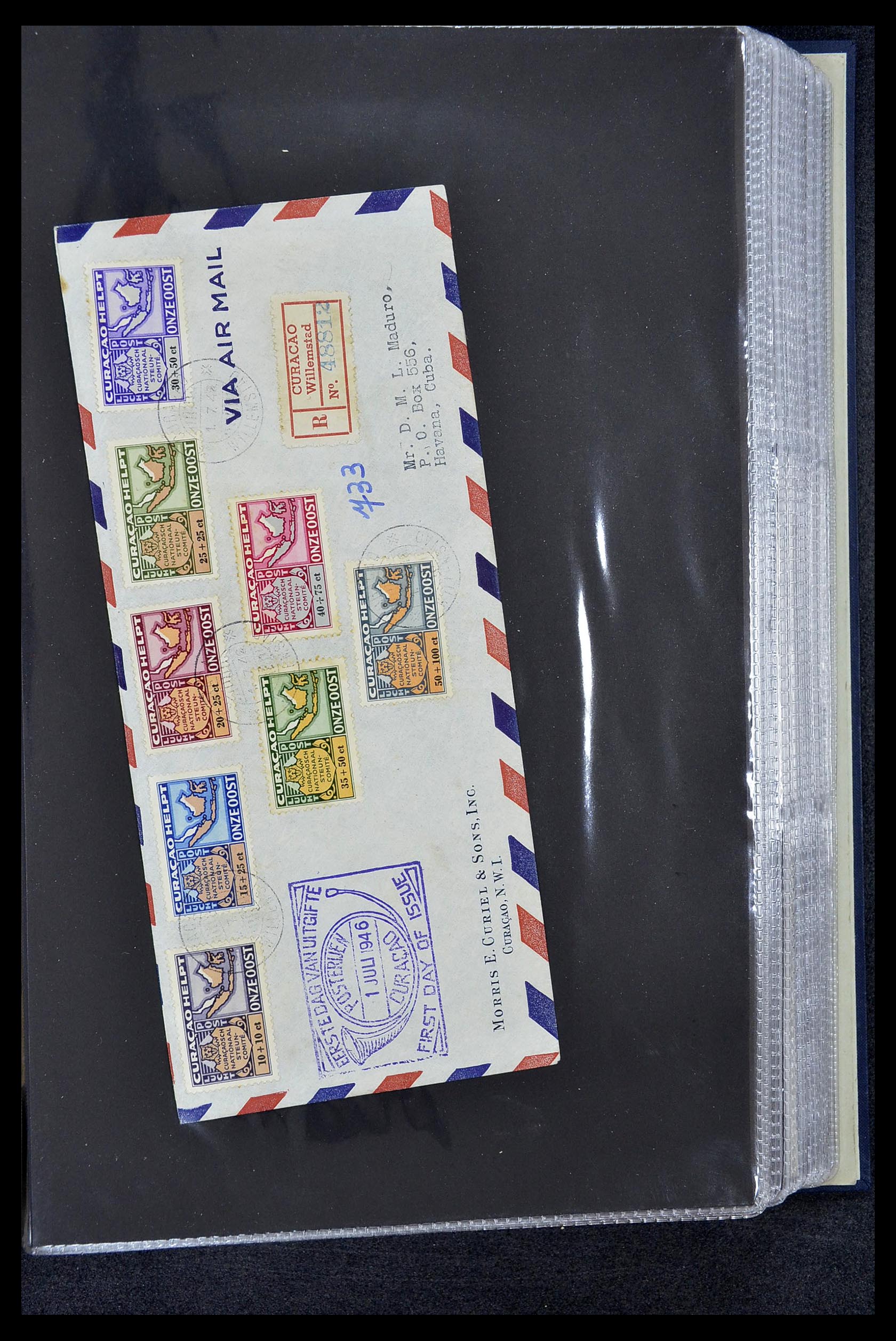 34619 003 - Postzegelverzameling 34619 Overzeese gebiedsdelen FDC's 1944-1978.