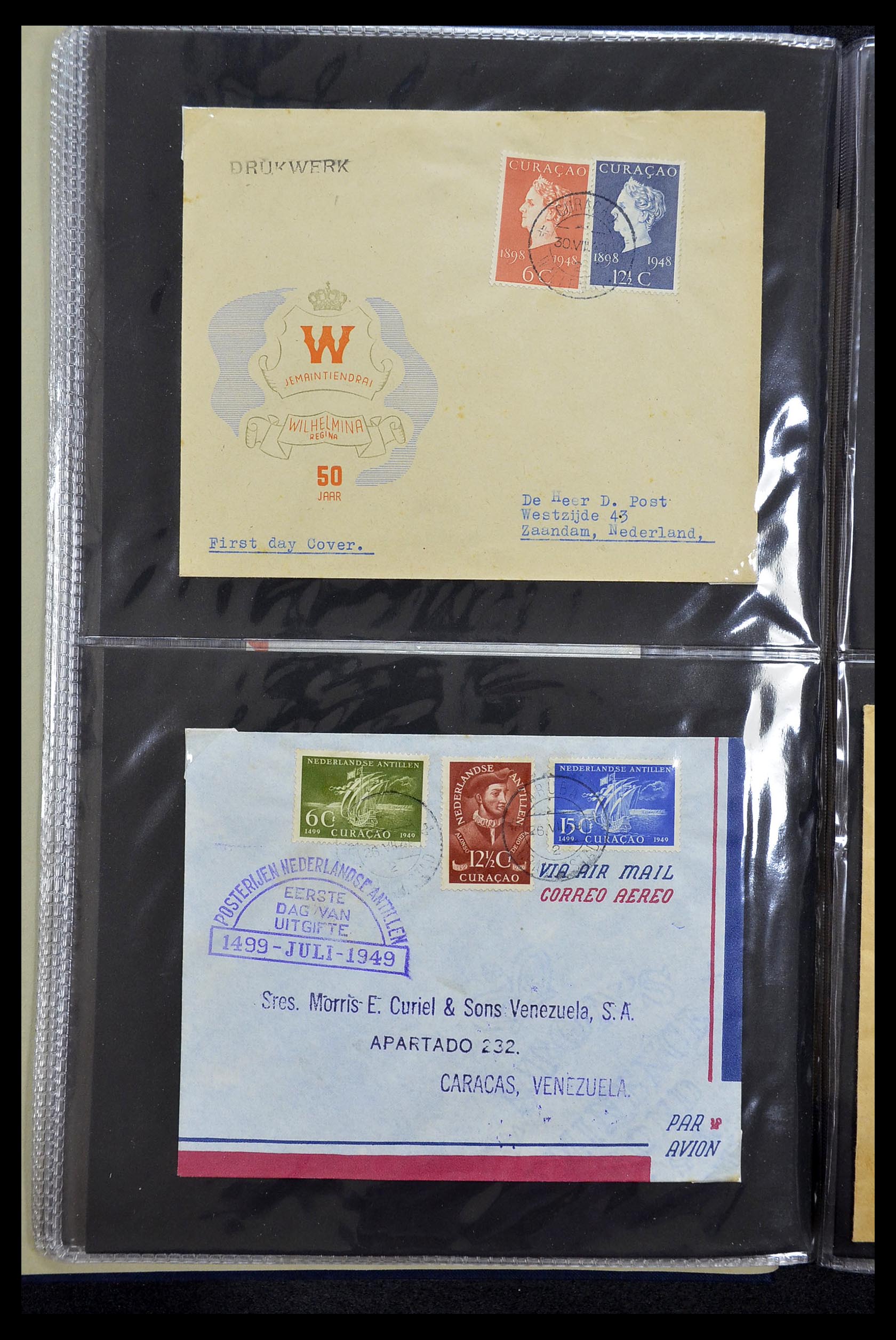 34619 013 - Postzegelverzameling 34619 Overzeese gebiedsdelen FDC's 1944-1978.