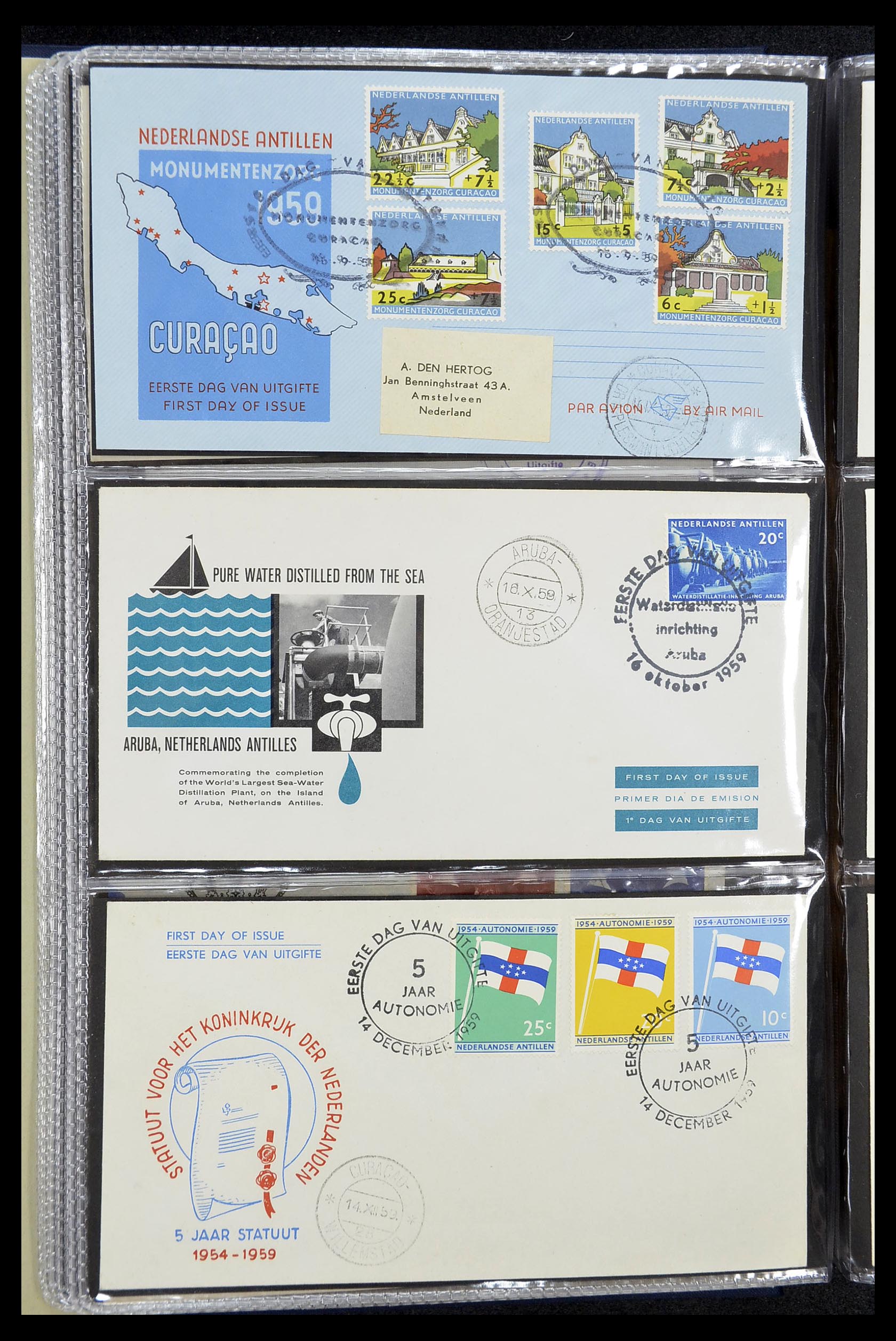 34619 019 - Postzegelverzameling 34619 Overzeese gebiedsdelen FDC's 1944-1978.