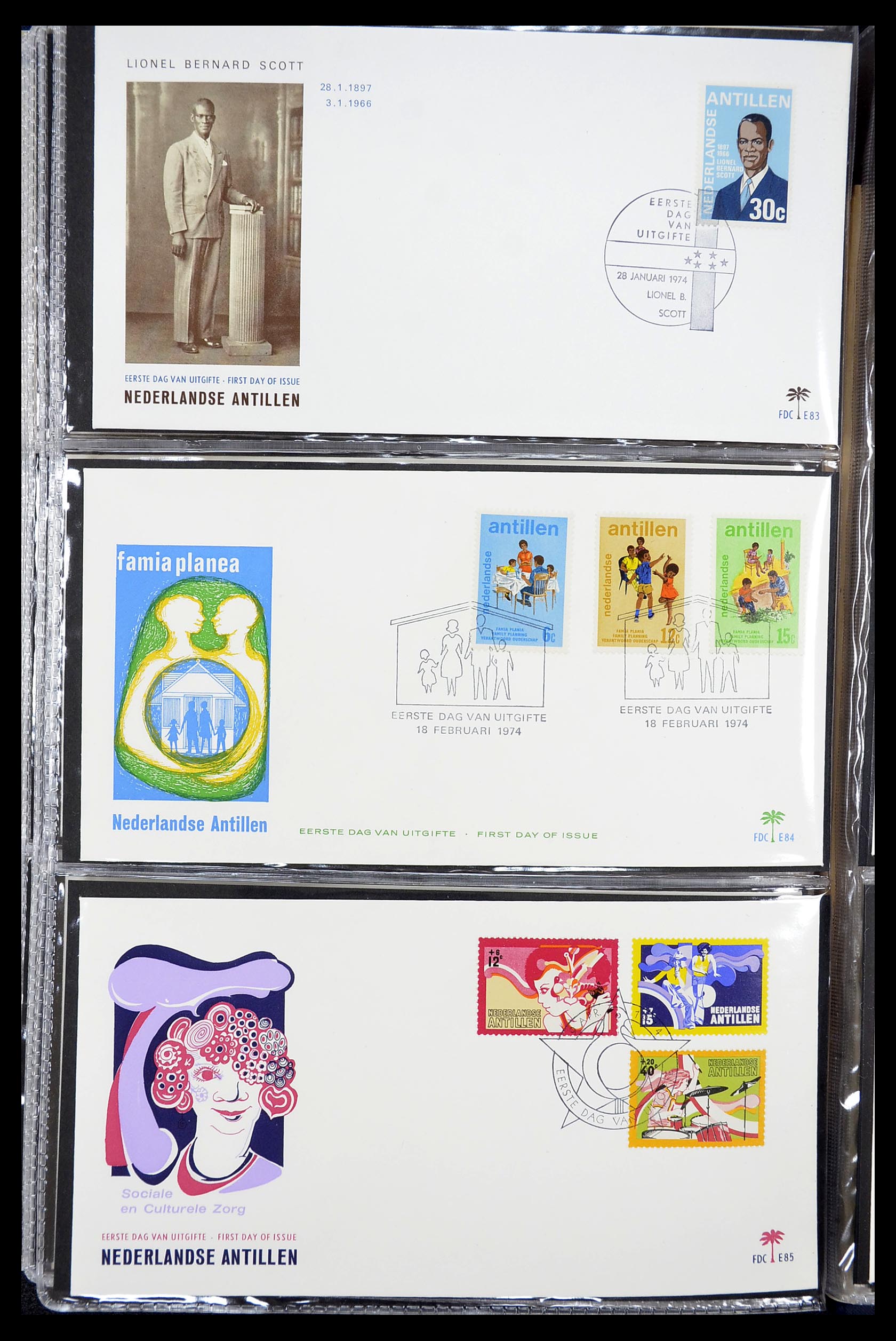 34619 043 - Stamp Collection 34619 Dutch territories FDC's 1944-1978.