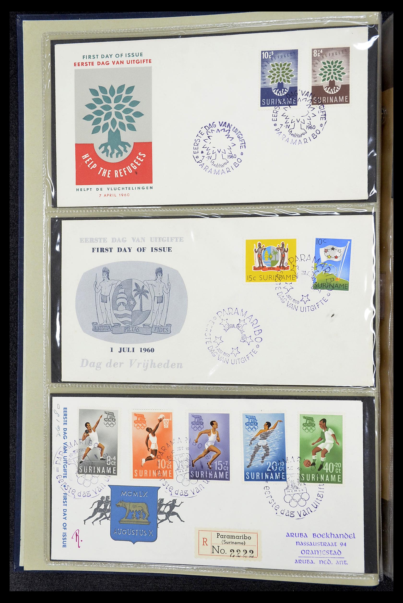 34619 057 - Stamp Collection 34619 Dutch territories FDC's 1944-1978.