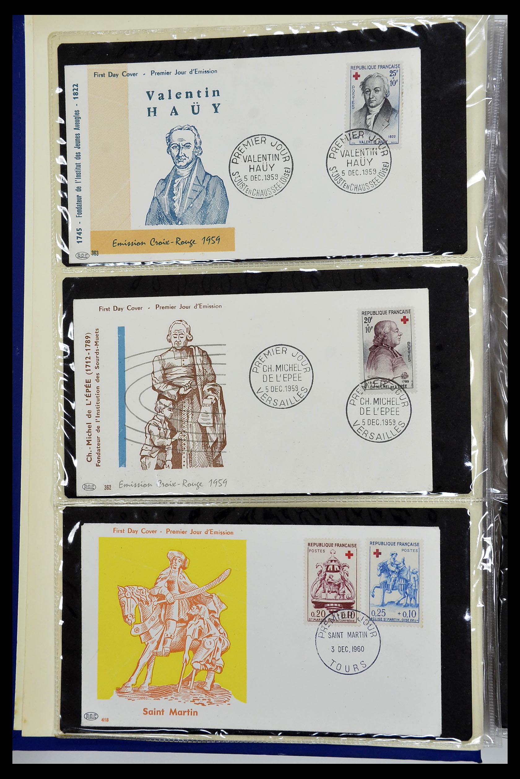 34621 002 - Postzegelverzameling 34621 Frankrijk FDC's 1956-1982.