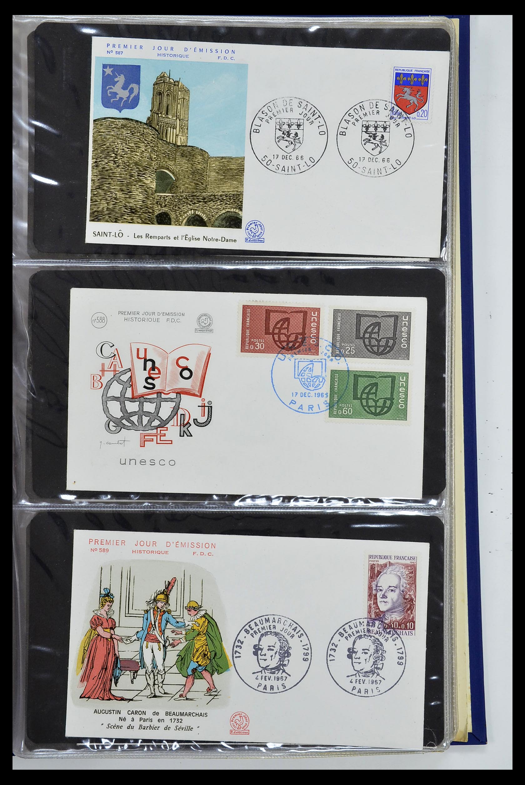 34621 013 - Postzegelverzameling 34621 Frankrijk FDC's 1956-1982.