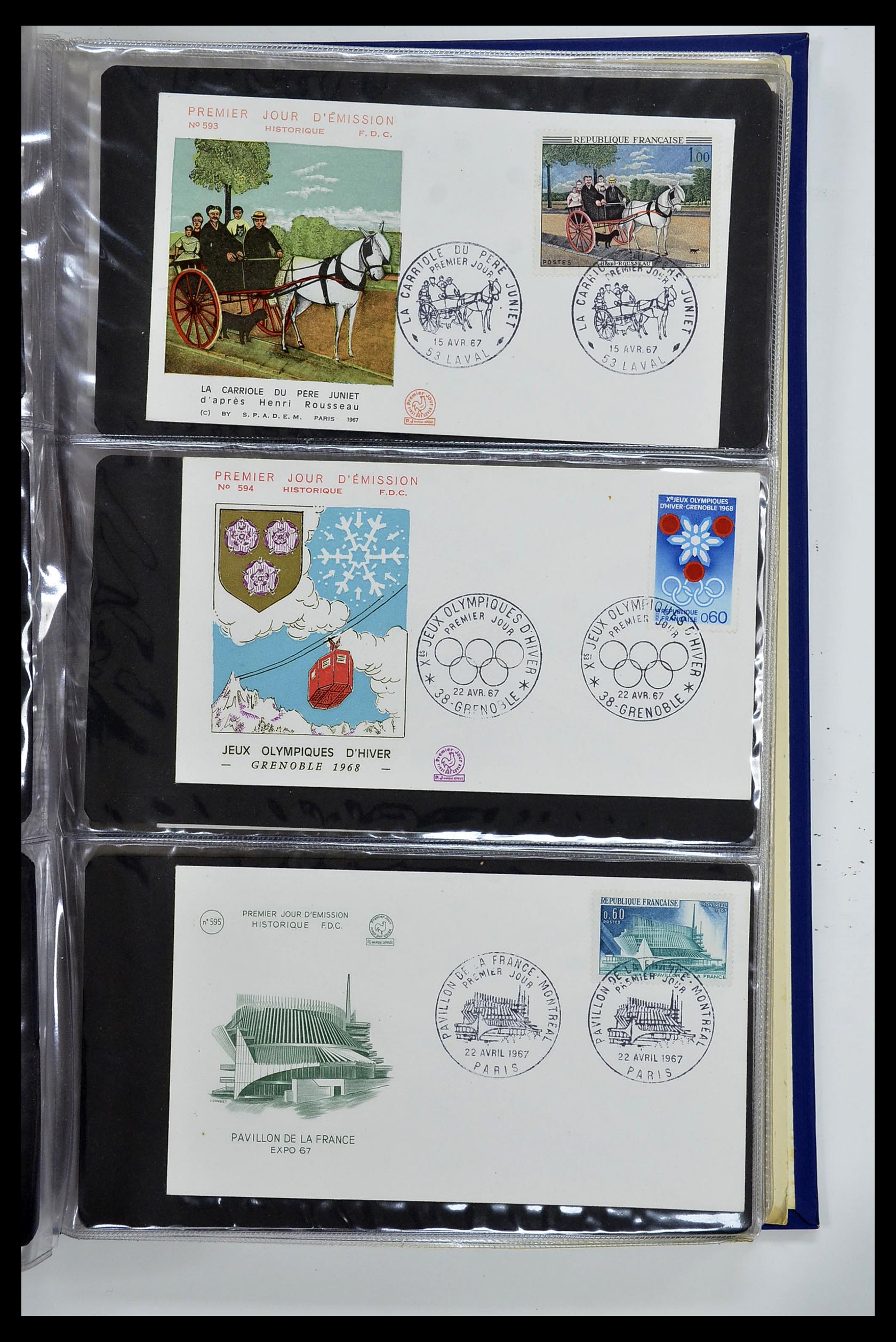 34621 015 - Postzegelverzameling 34621 Frankrijk FDC's 1956-1982.