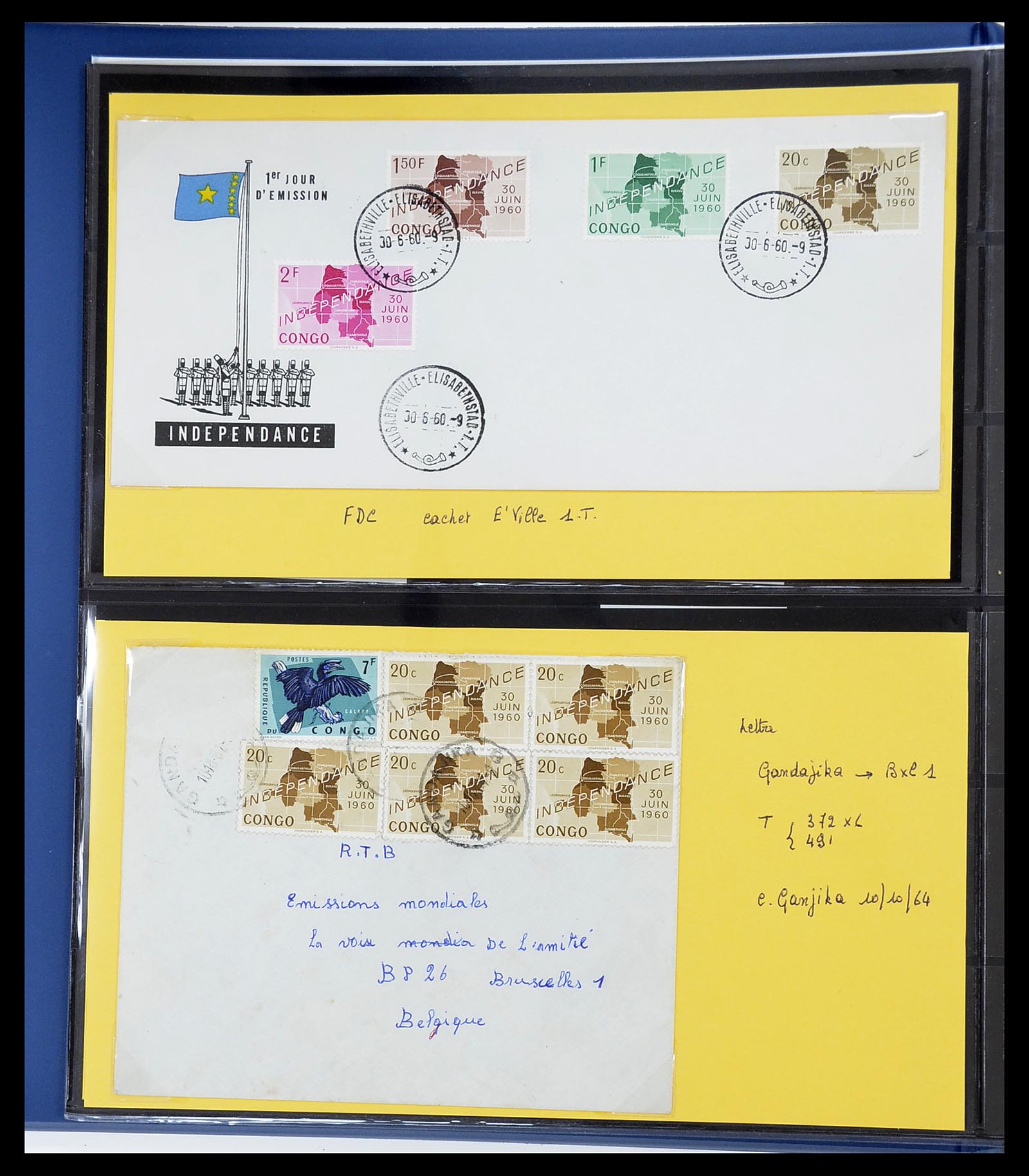 34626 005 - Postzegelverzameling 34626 Belgisch Congo 1960-1971.
