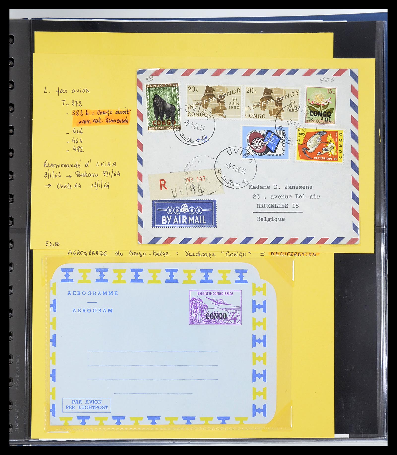 34626 012 - Postzegelverzameling 34626 Belgisch Congo 1960-1971.