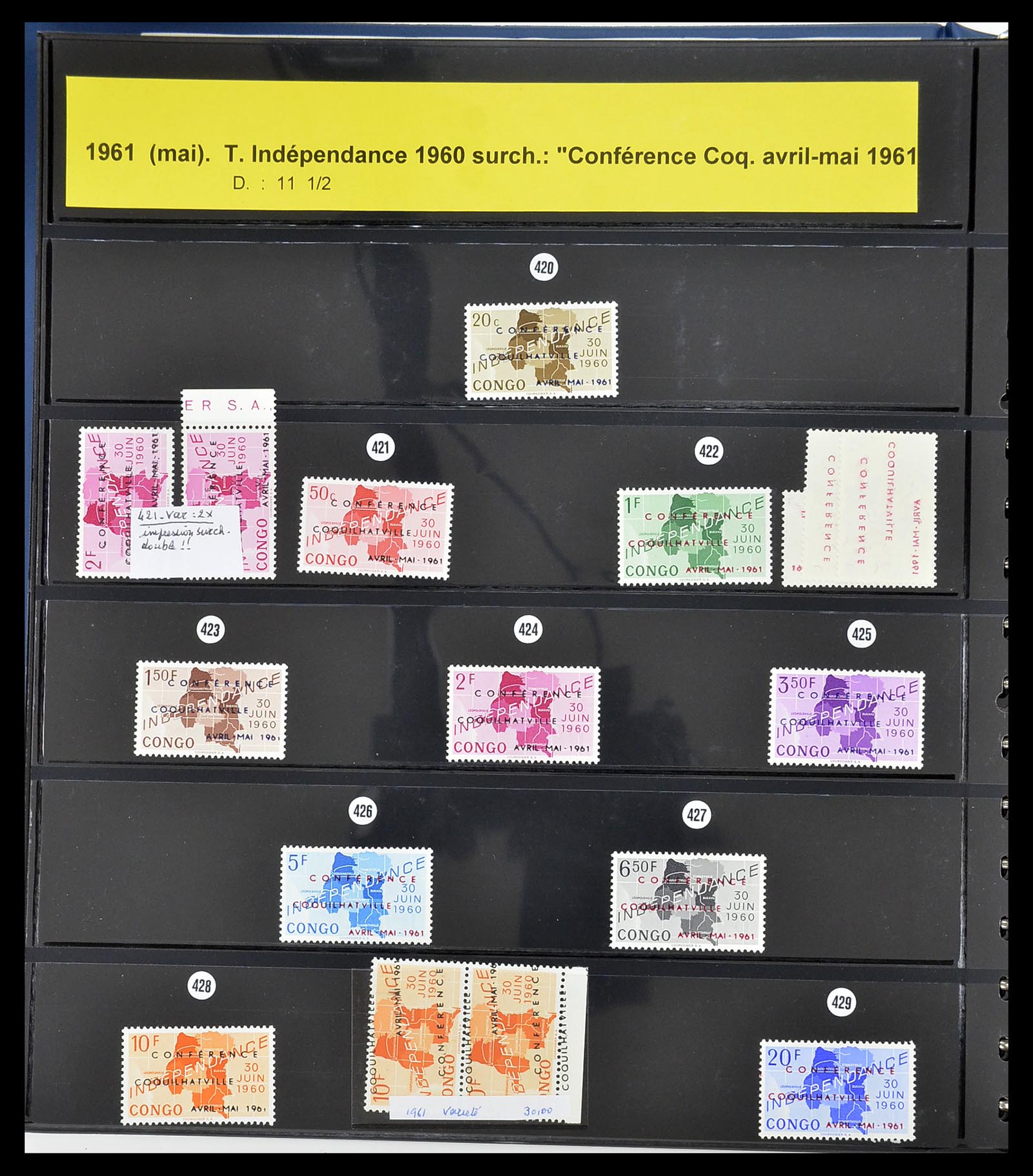 34626 025 - Postzegelverzameling 34626 Belgisch Congo 1960-1971.