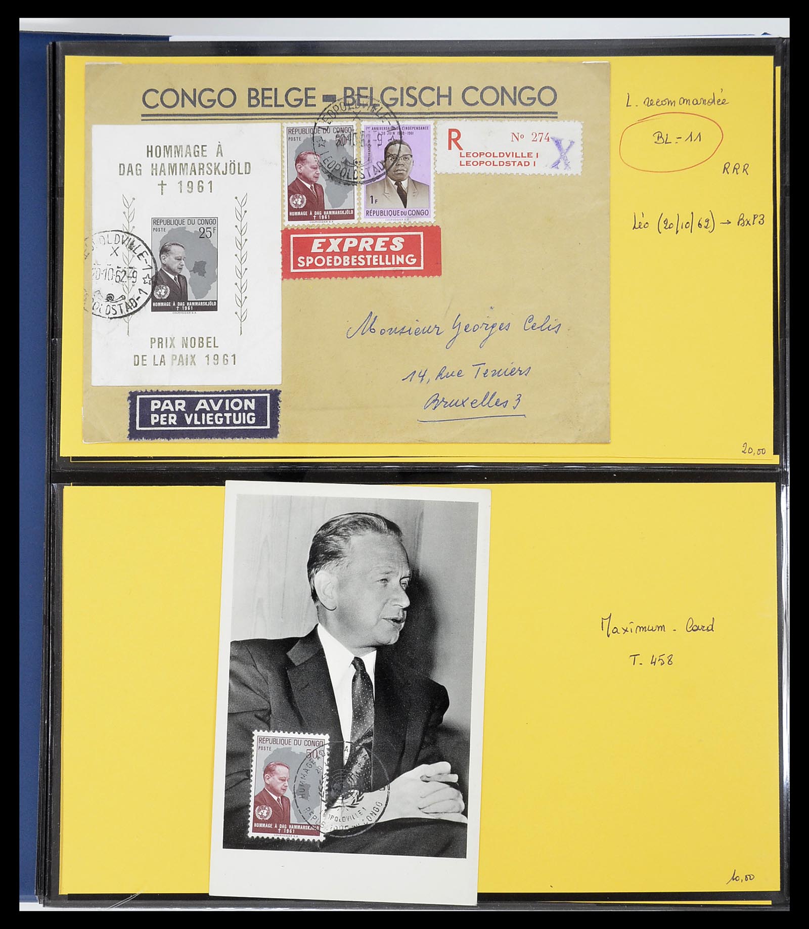 34626 039 - Postzegelverzameling 34626 Belgisch Congo 1960-1971.