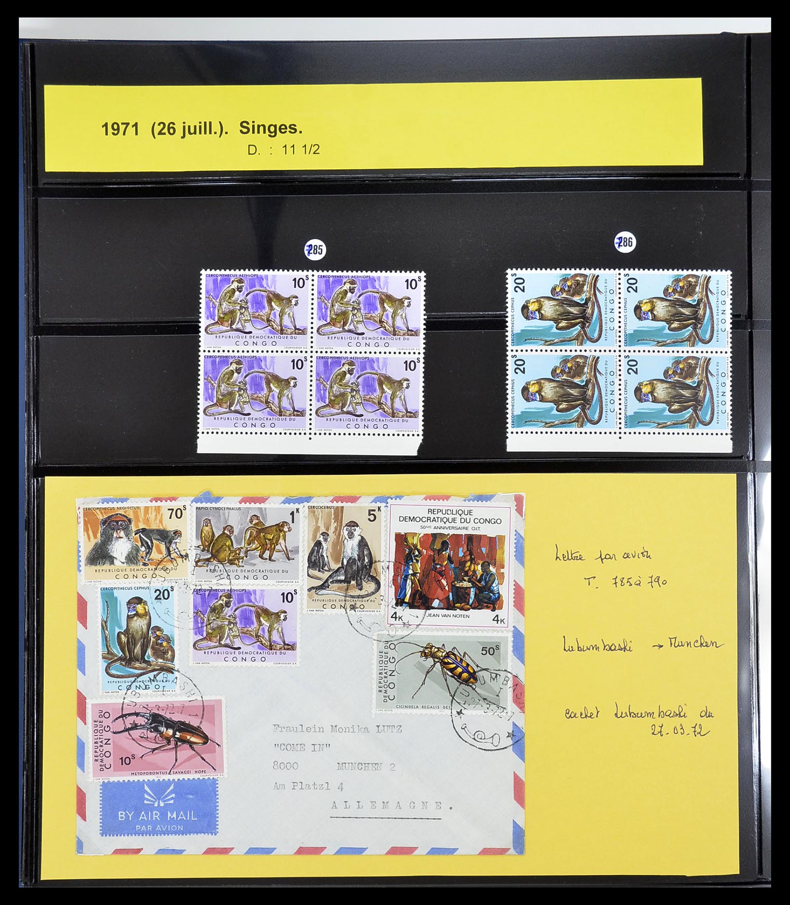 34626 283 - Postzegelverzameling 34626 Belgisch Congo 1960-1971.