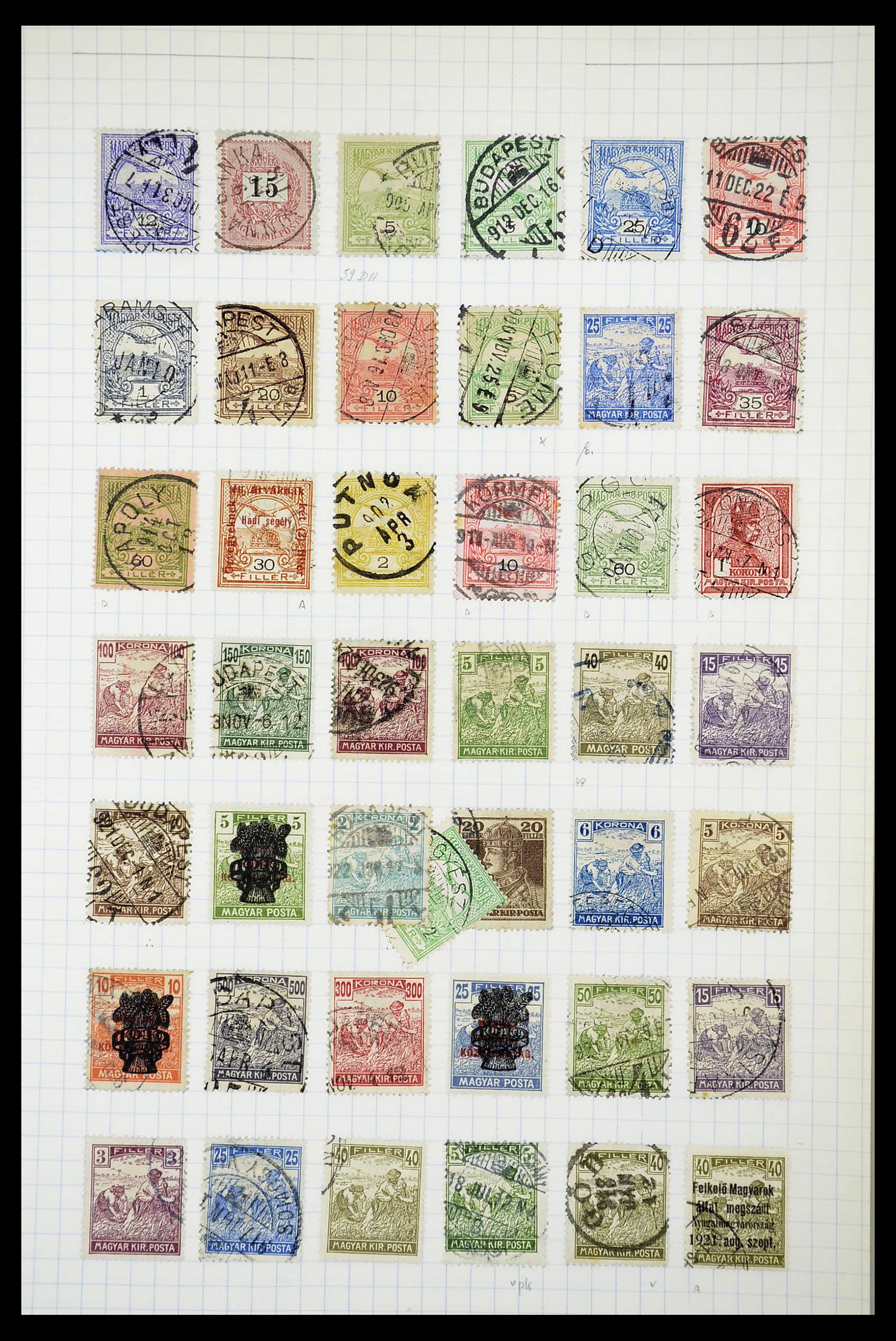 34627 011 - Postzegelverzameling 34627 Hongarije 1871-1950.