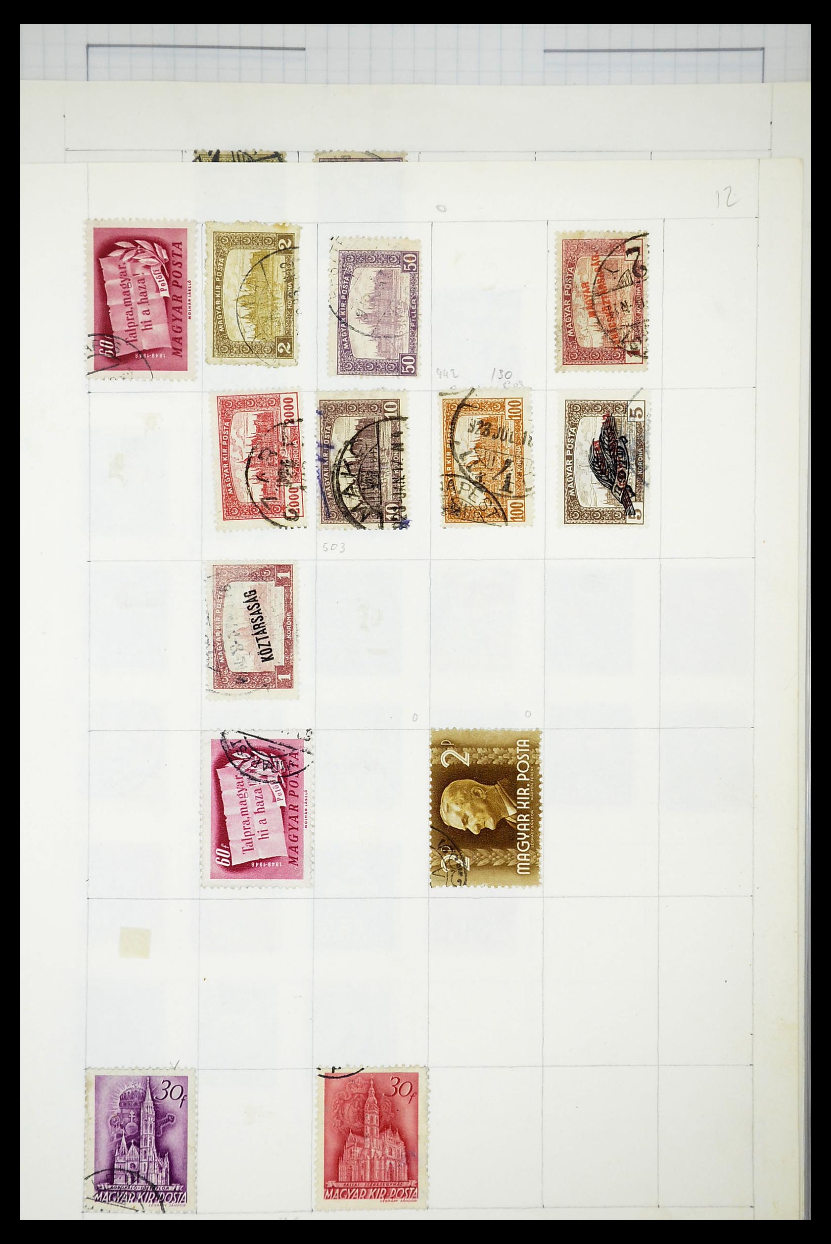 34627 062 - Postzegelverzameling 34627 Hongarije 1871-1950.