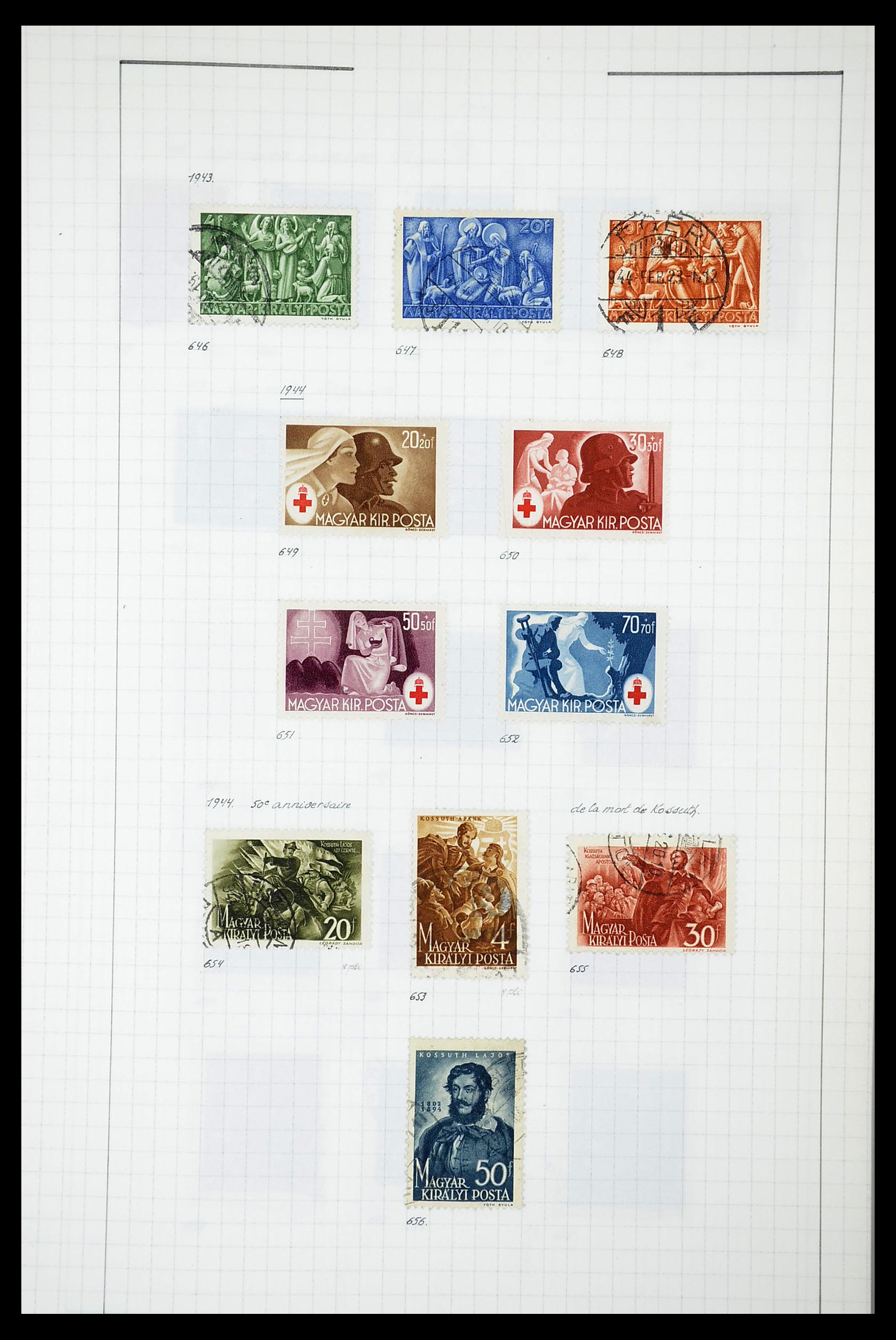 34627 080 - Postzegelverzameling 34627 Hongarije 1871-1950.