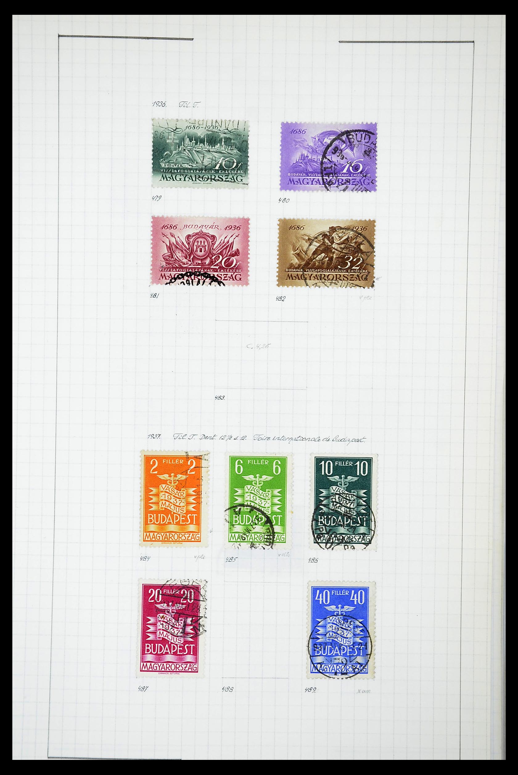 34627 090 - Postzegelverzameling 34627 Hongarije 1871-1950.