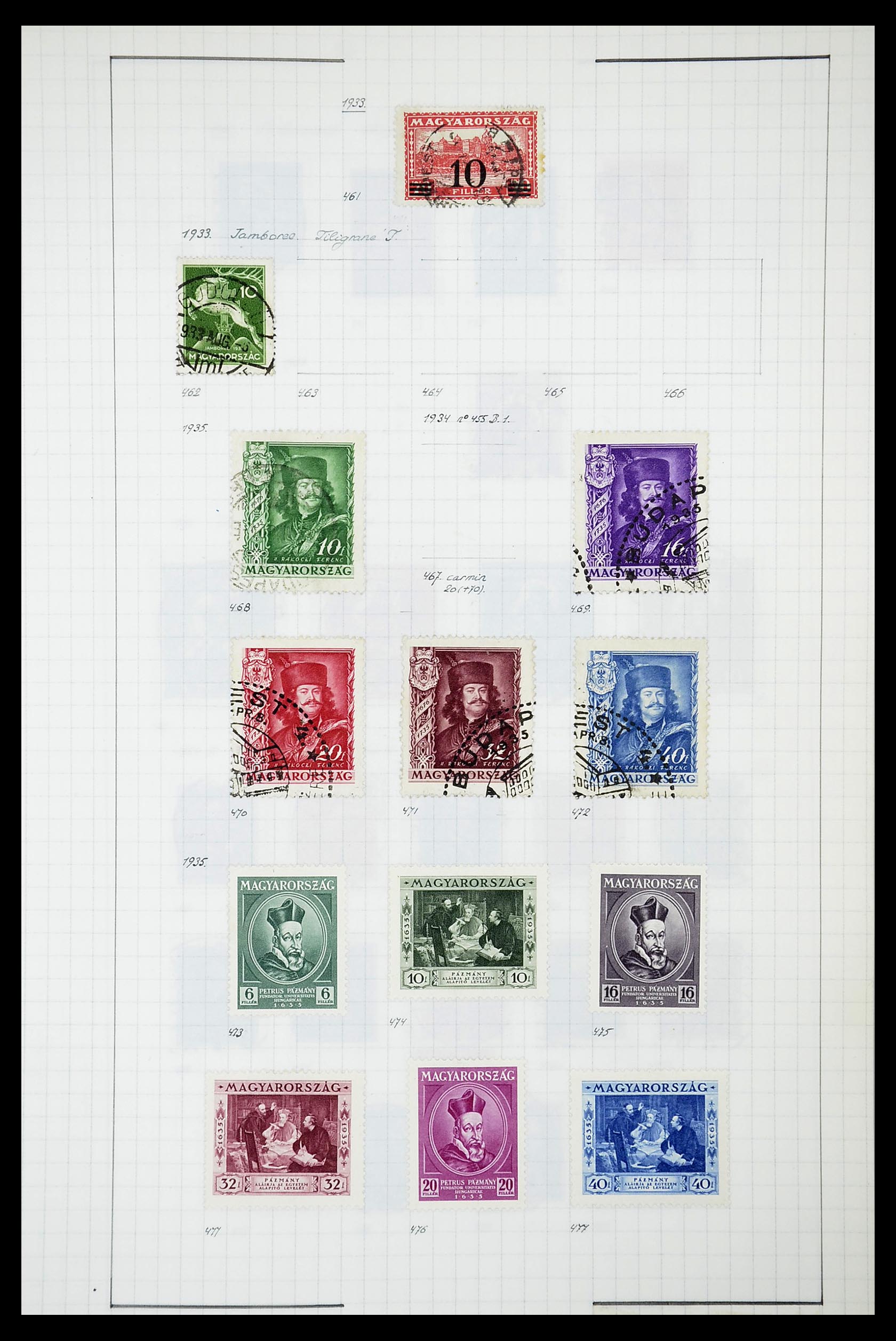 34627 092 - Postzegelverzameling 34627 Hongarije 1871-1950.