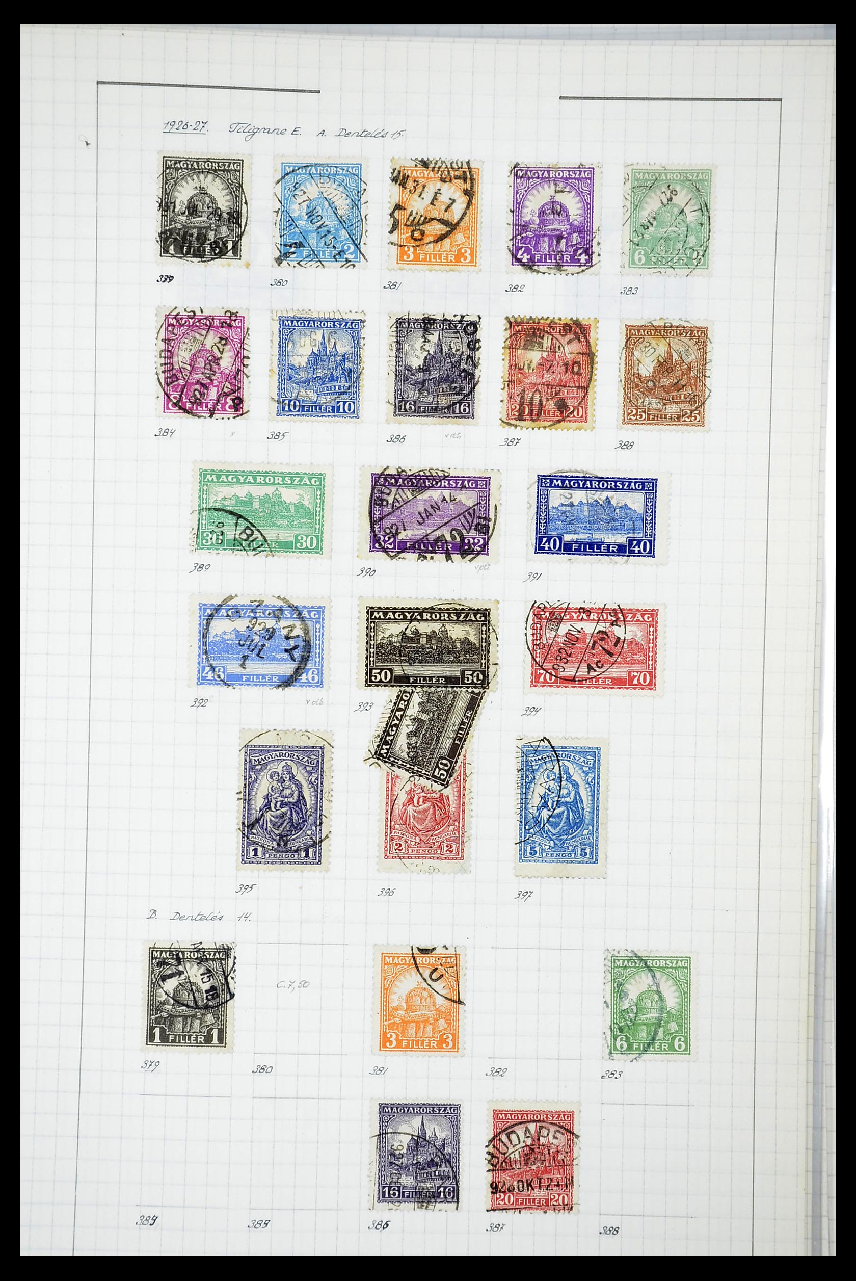 34627 096 - Postzegelverzameling 34627 Hongarije 1871-1950.