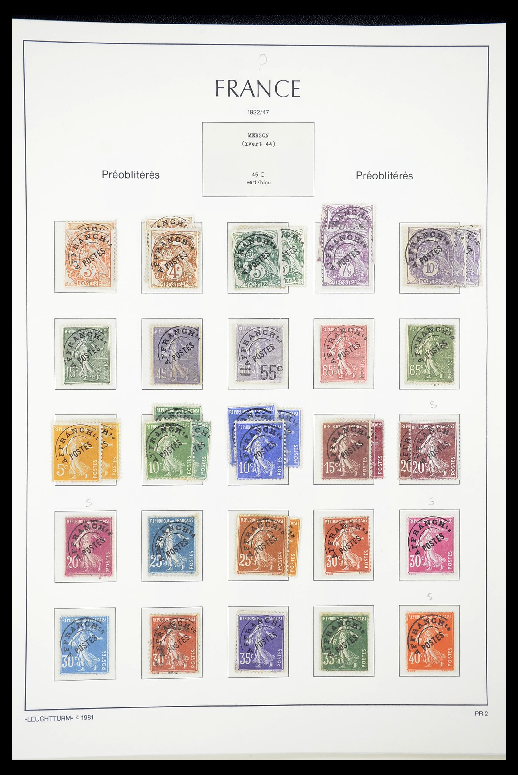34629 002 - Postzegelverzameling 34629 Frankrijk back of the book 1921-2003.