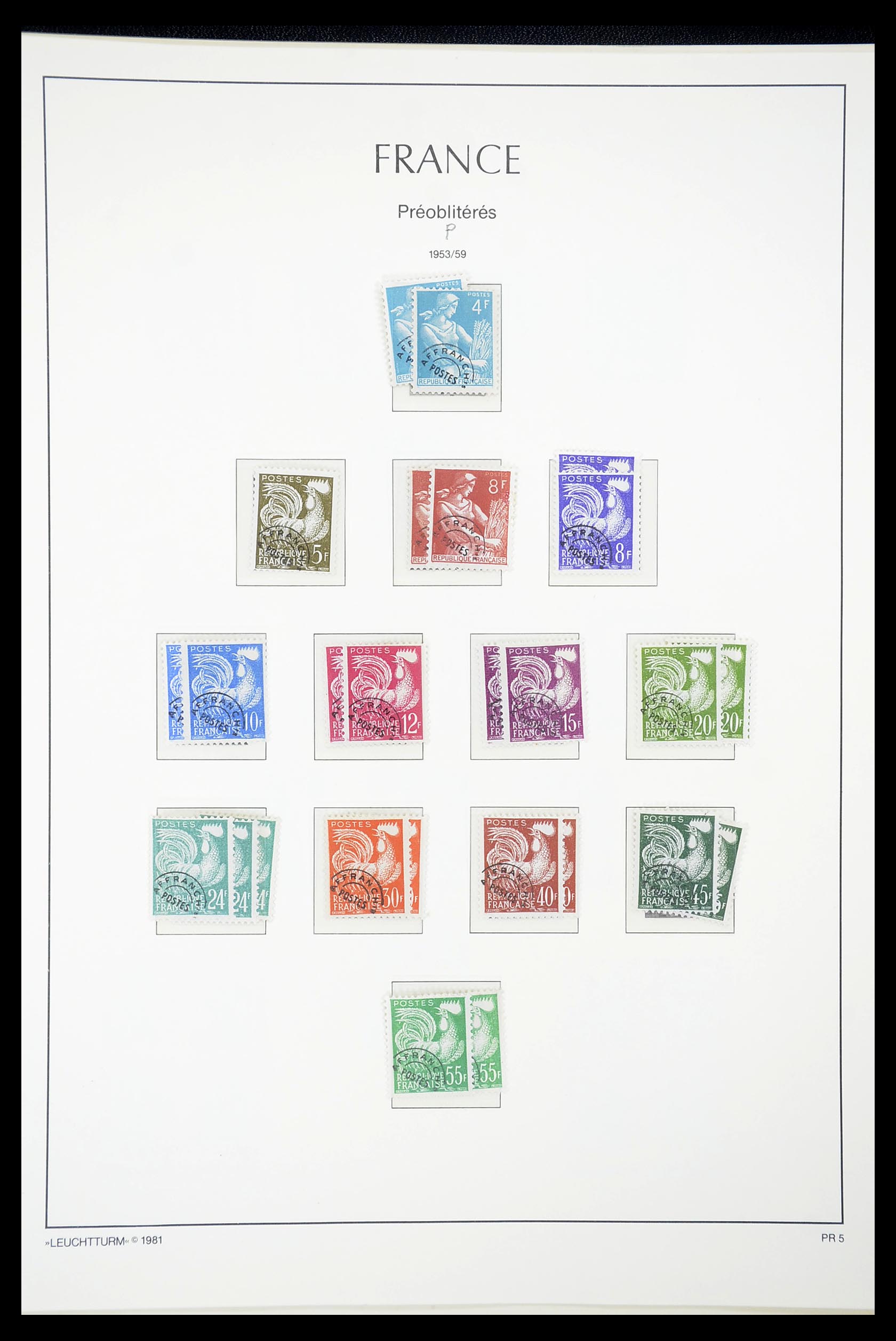 34629 005 - Postzegelverzameling 34629 Frankrijk back of the book 1921-2003.
