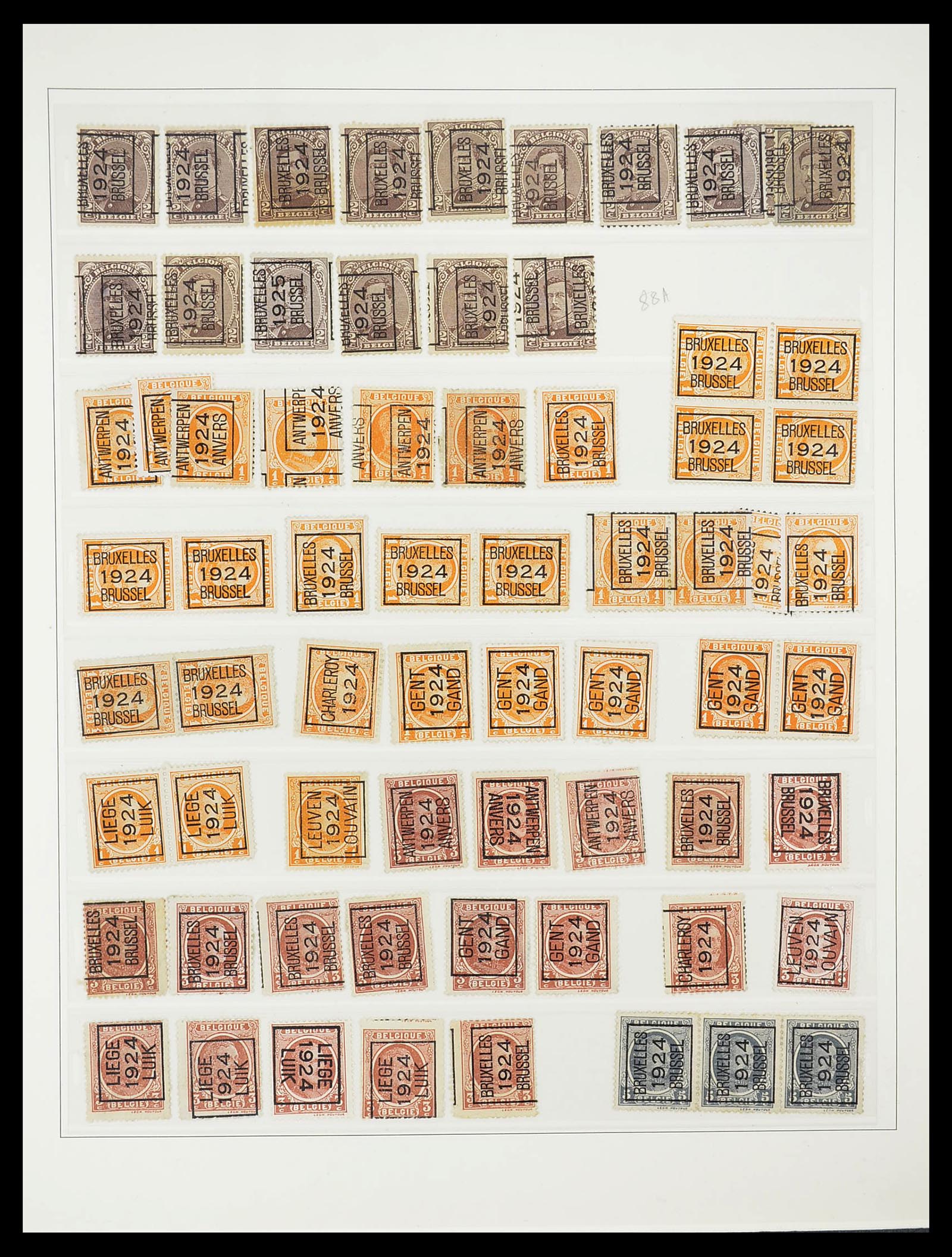 34631 003 - Stamp Collection 34631 Belgium precancels 1922-1980.