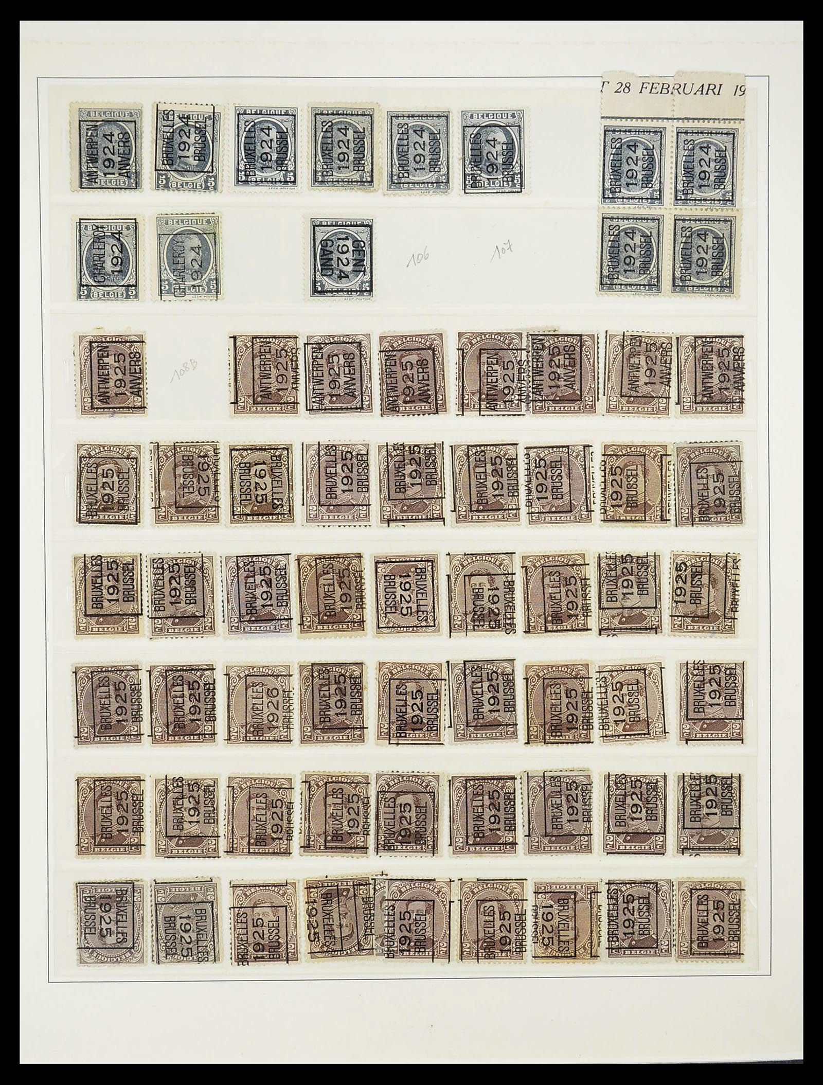 34631 004 - Stamp Collection 34631 Belgium precancels 1922-1980.