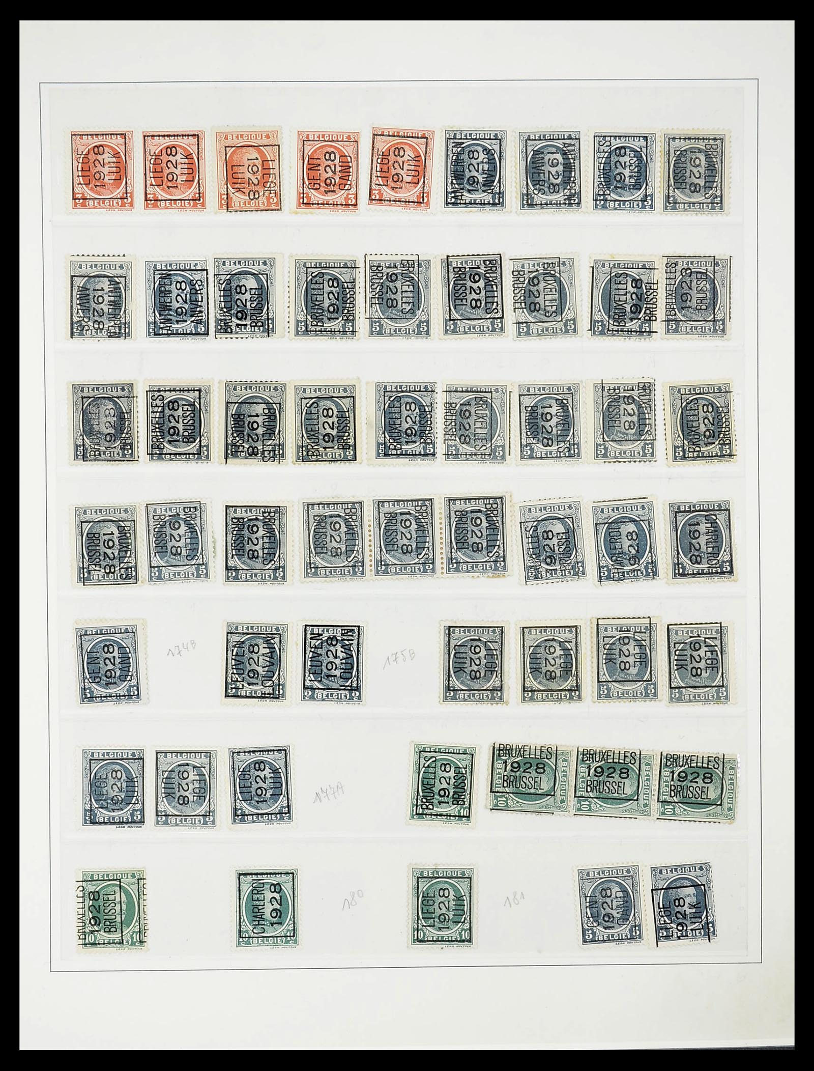 34631 009 - Stamp Collection 34631 Belgium precancels 1922-1980.