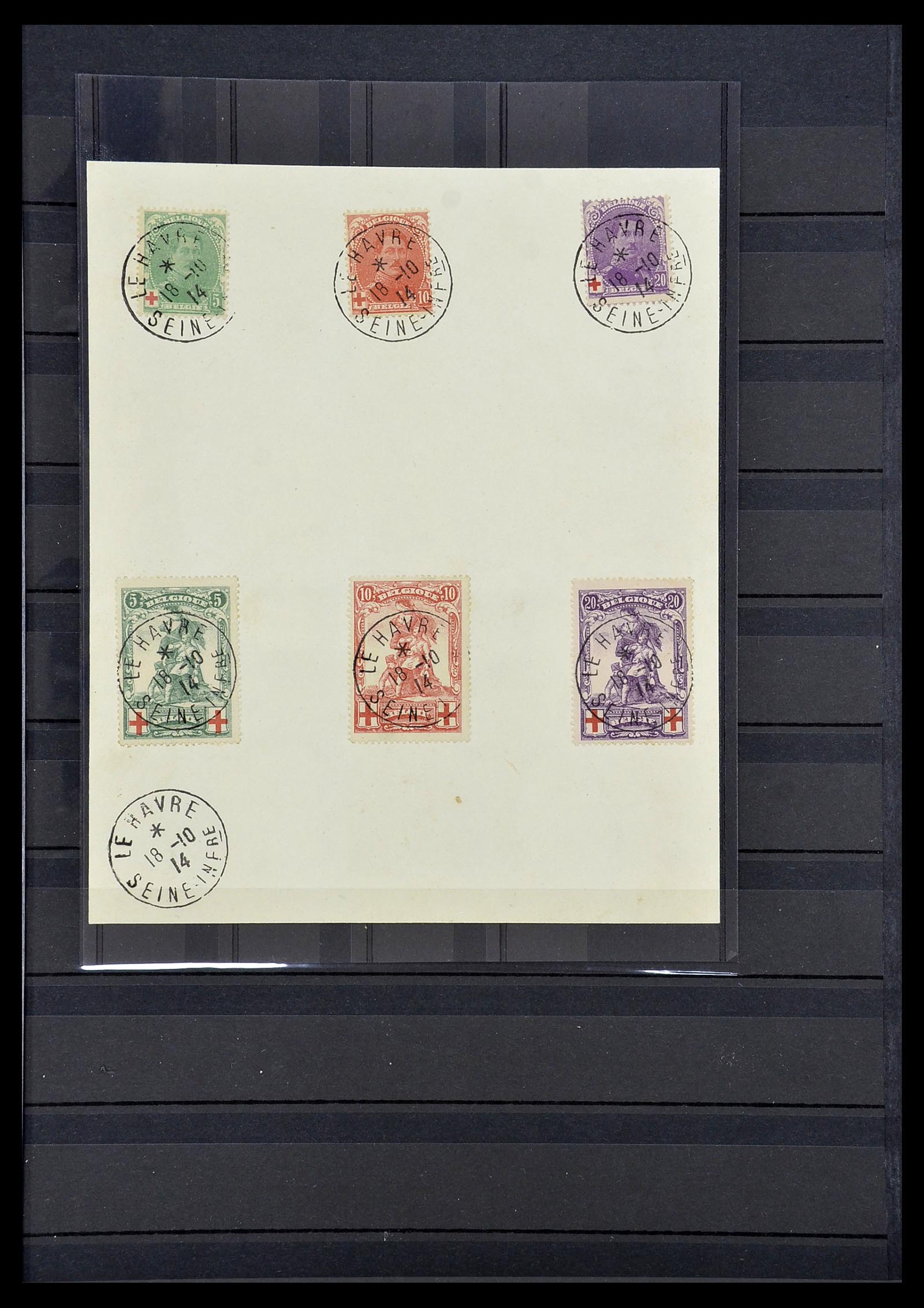 34632 004 - Postzegelverzameling 34632 België stempels 1914-1915.