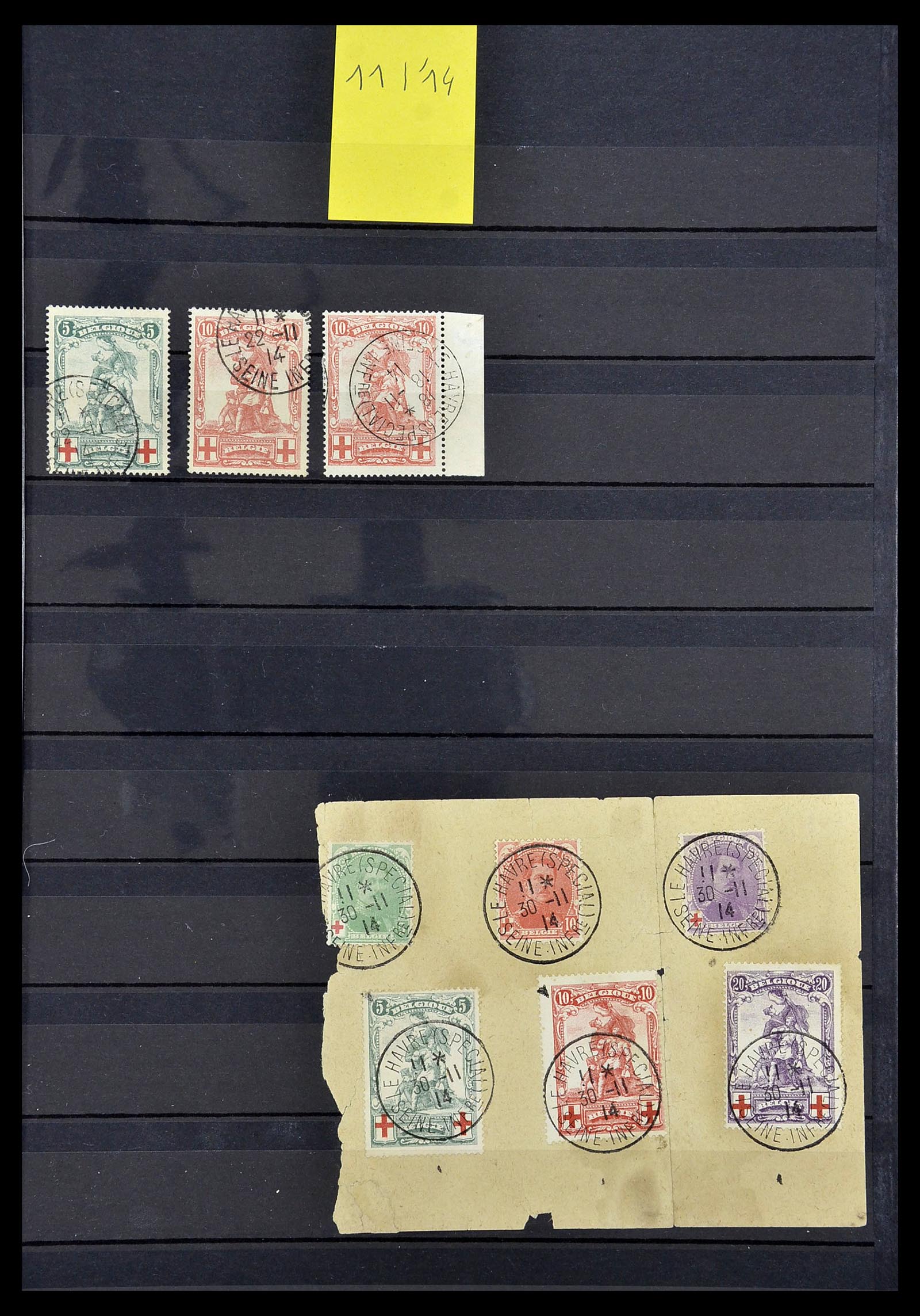 34632 005 - Stamp Collection 34632 Belgium cancels 1914-1915.