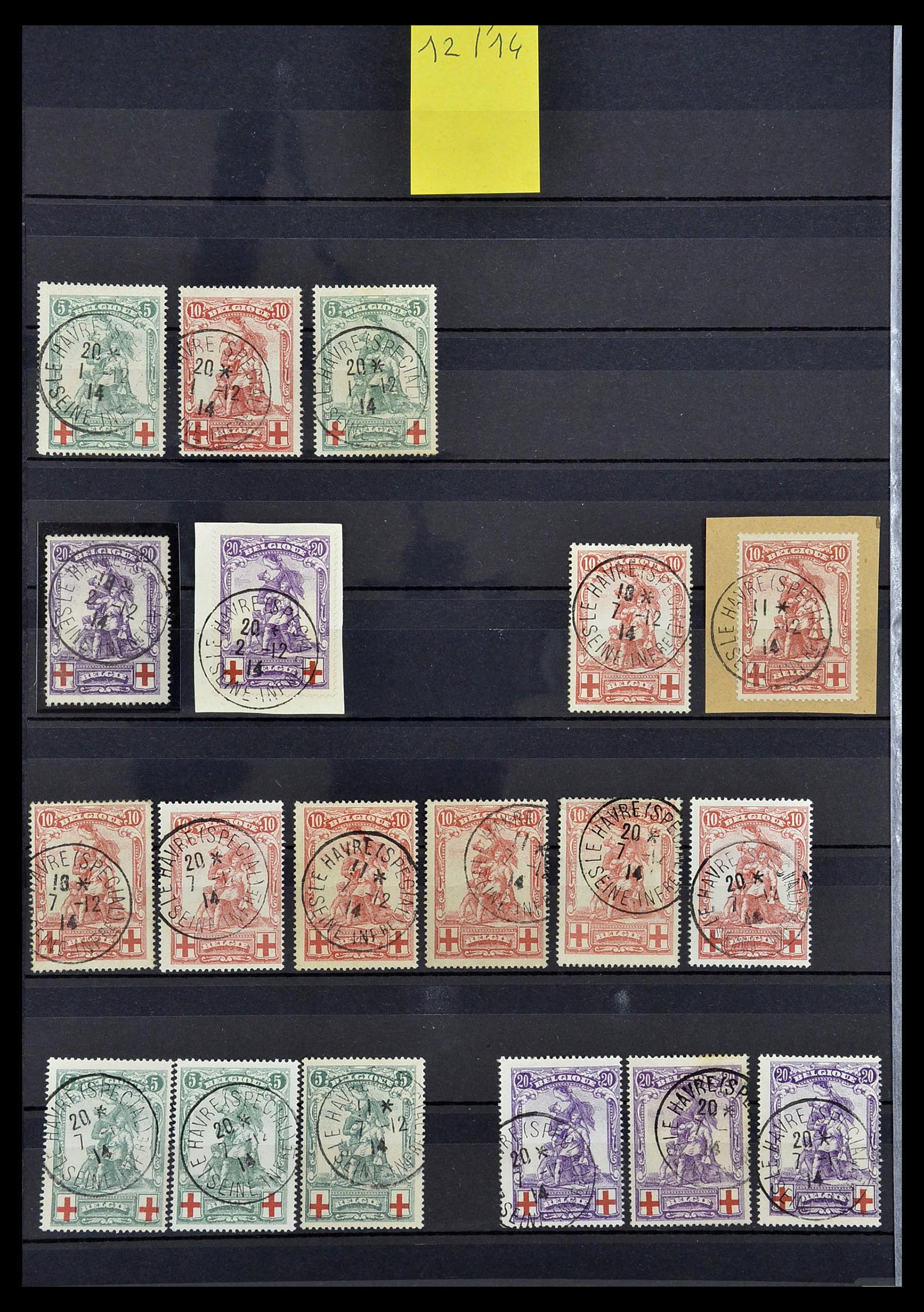 34632 006 - Postzegelverzameling 34632 België stempels 1914-1915.