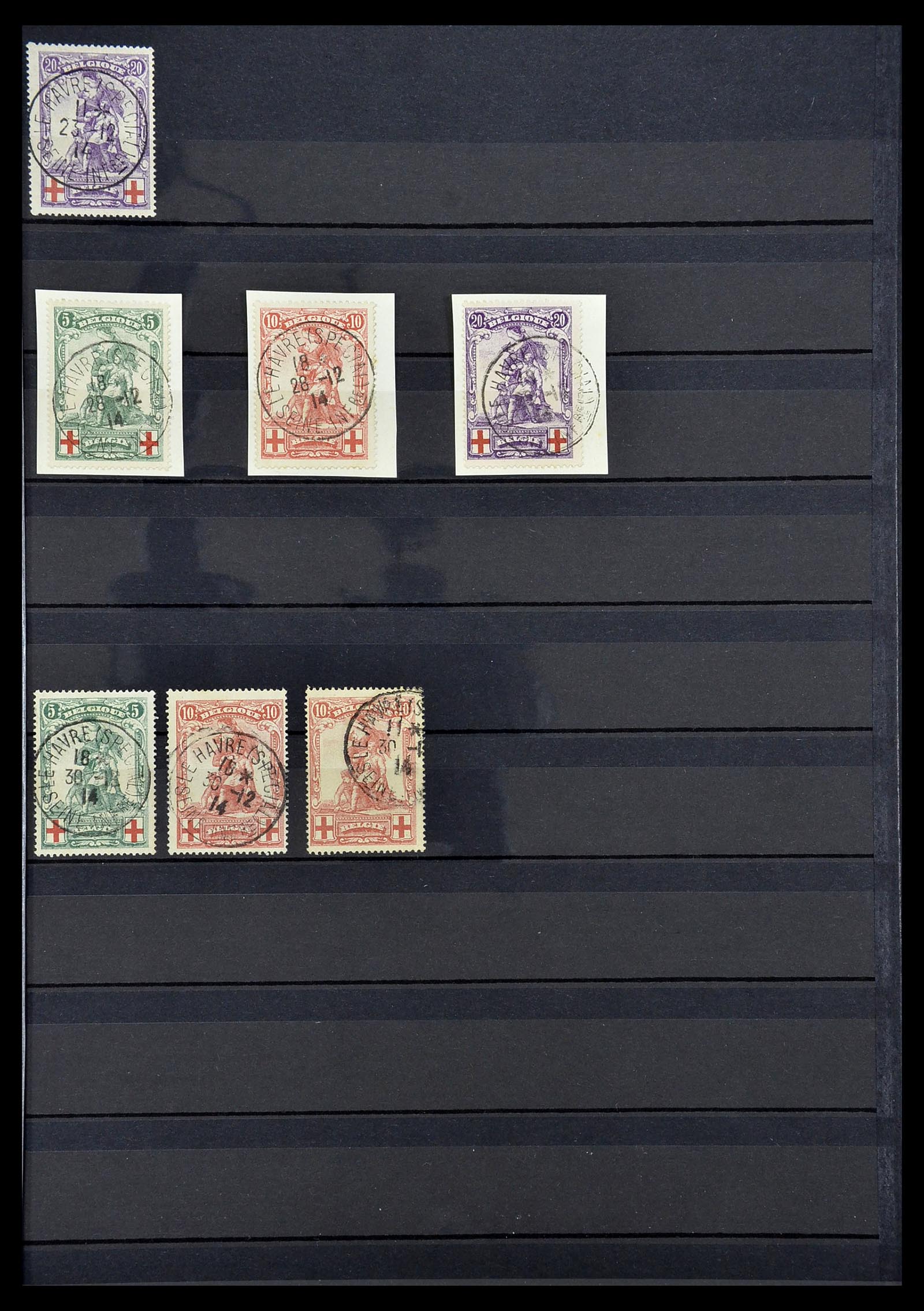 34632 009 - Postzegelverzameling 34632 België stempels 1914-1915.