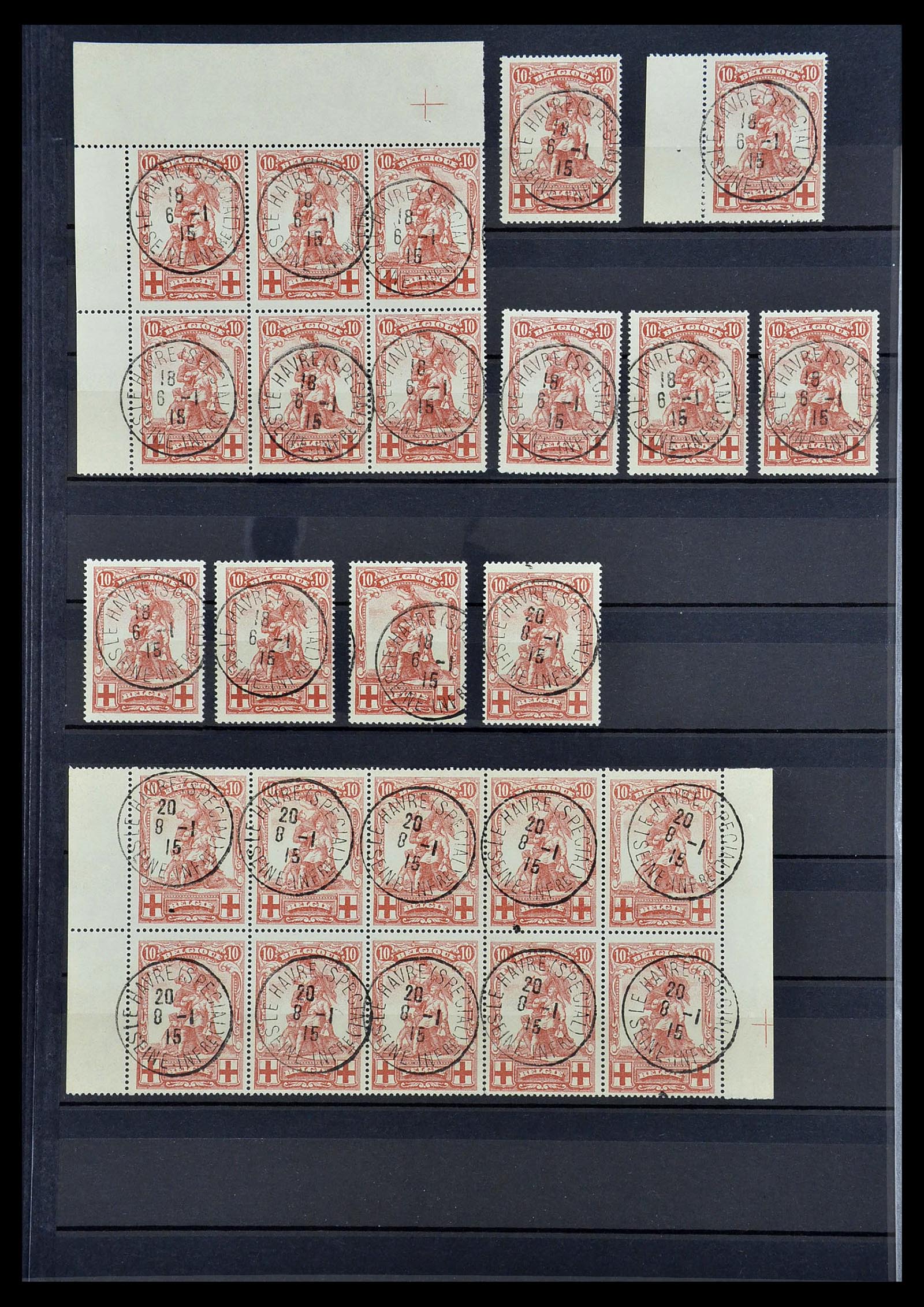 34632 017 - Stamp Collection 34632 Belgium cancels 1914-1915.