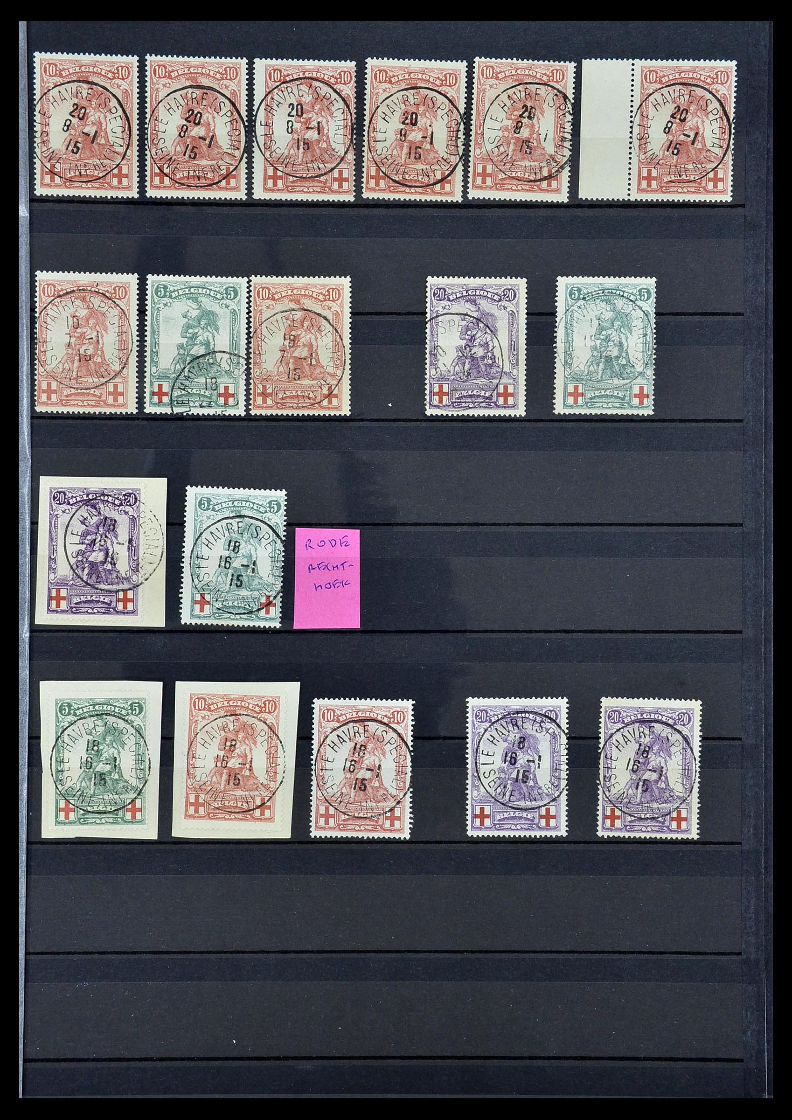 34632 018 - Postzegelverzameling 34632 België stempels 1914-1915.