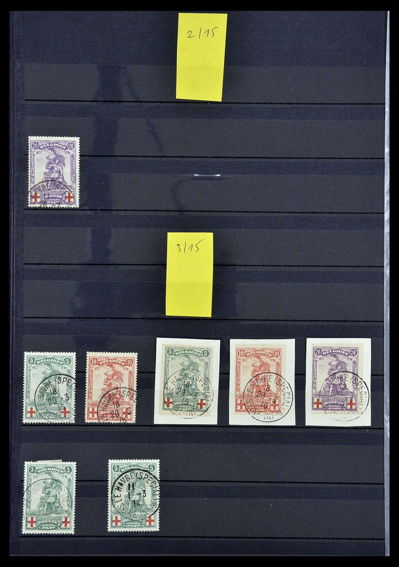 34632 019 - Postzegelverzameling 34632 België stempels 1914-1915.