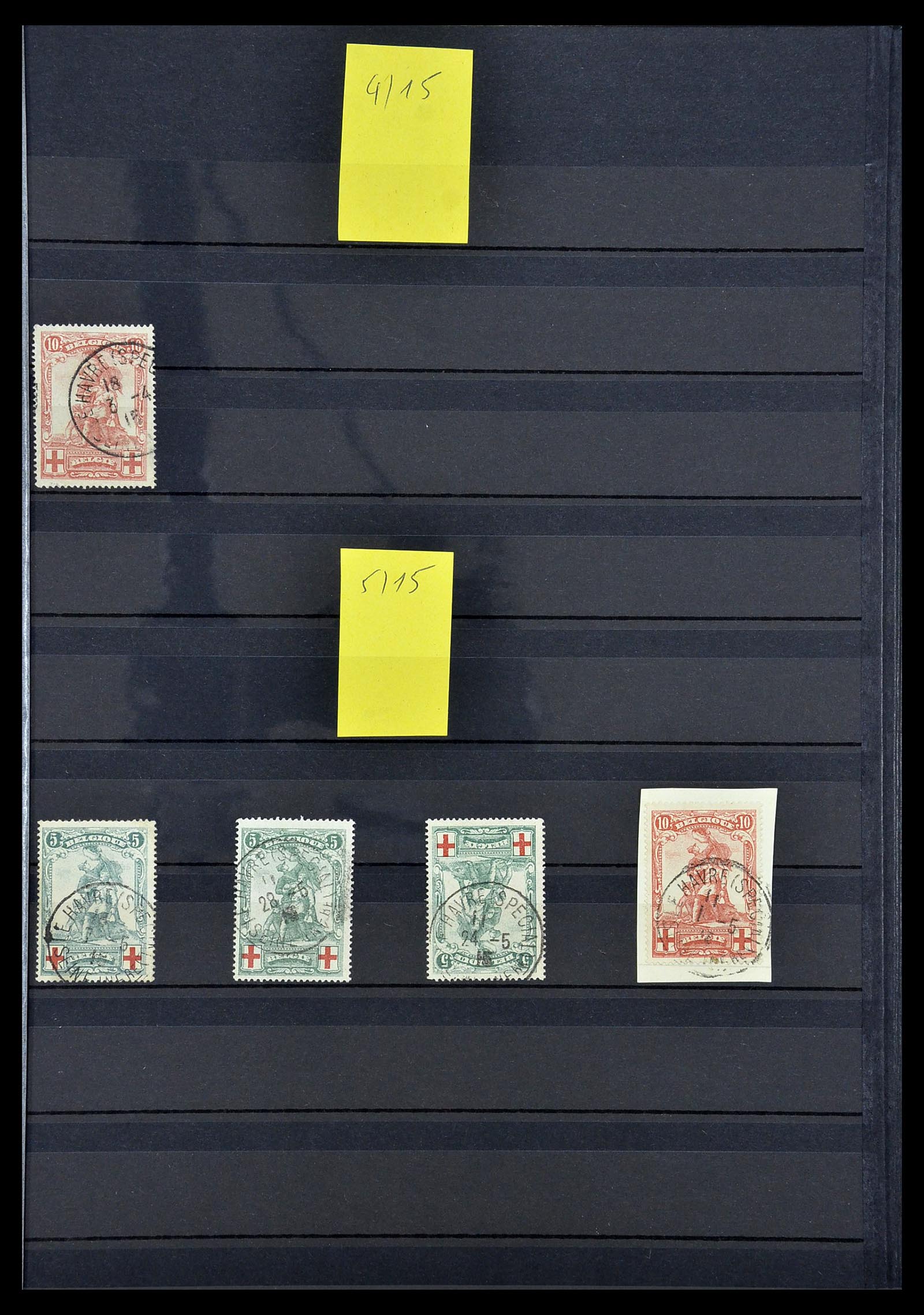 34632 020 - Postzegelverzameling 34632 België stempels 1914-1915.