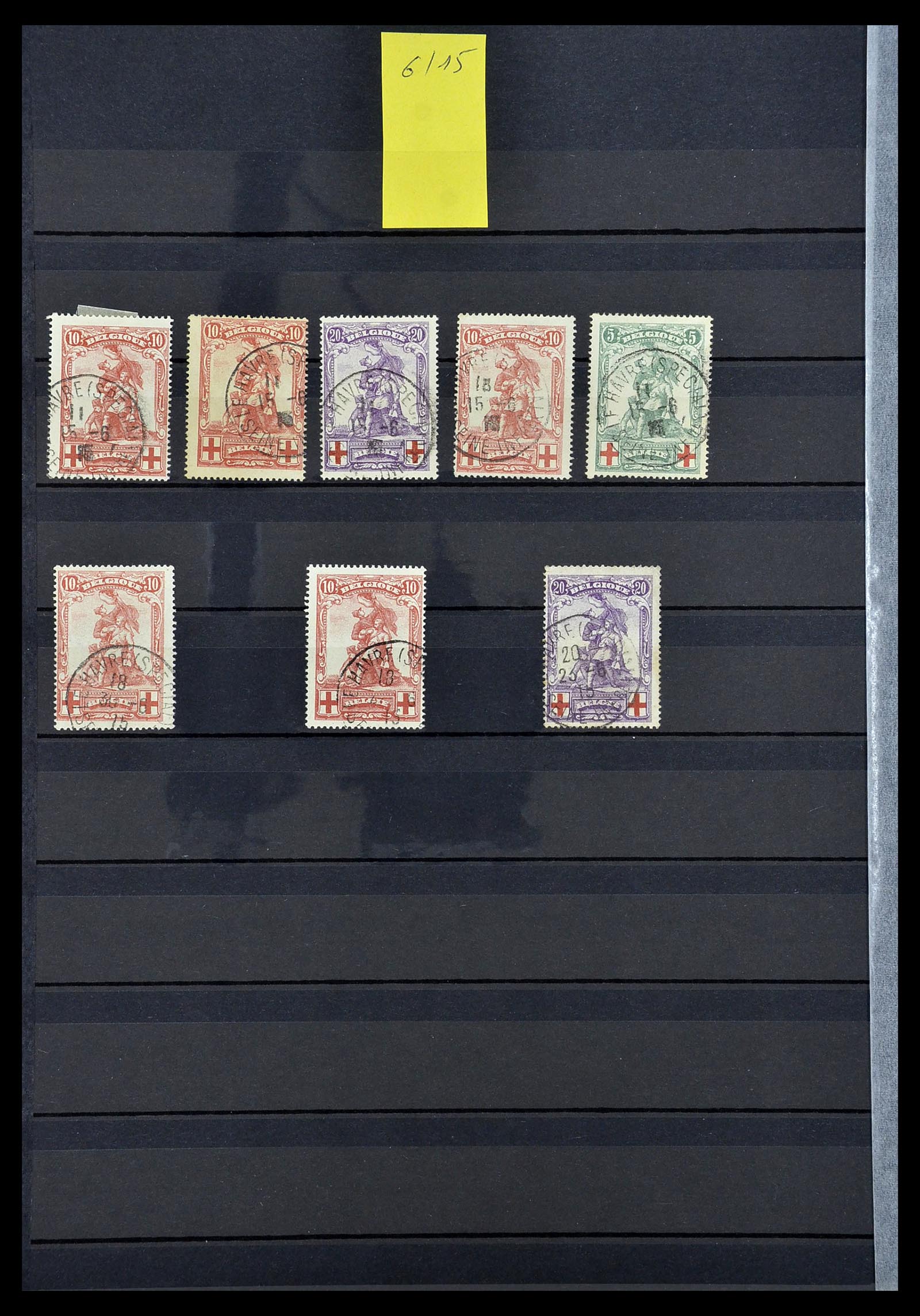 34632 021 - Postzegelverzameling 34632 België stempels 1914-1915.