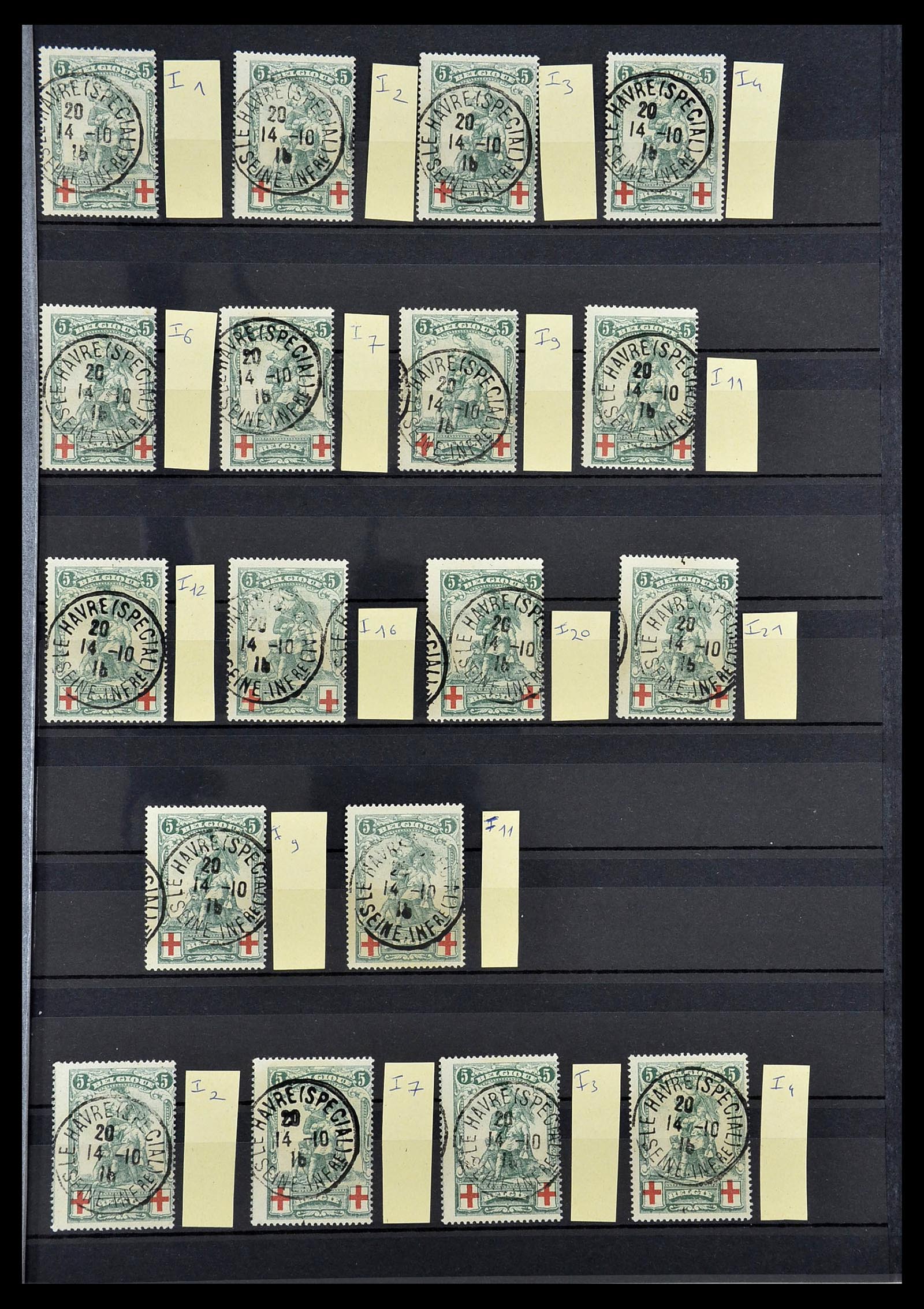 34632 024 - Postzegelverzameling 34632 België stempels 1914-1915.