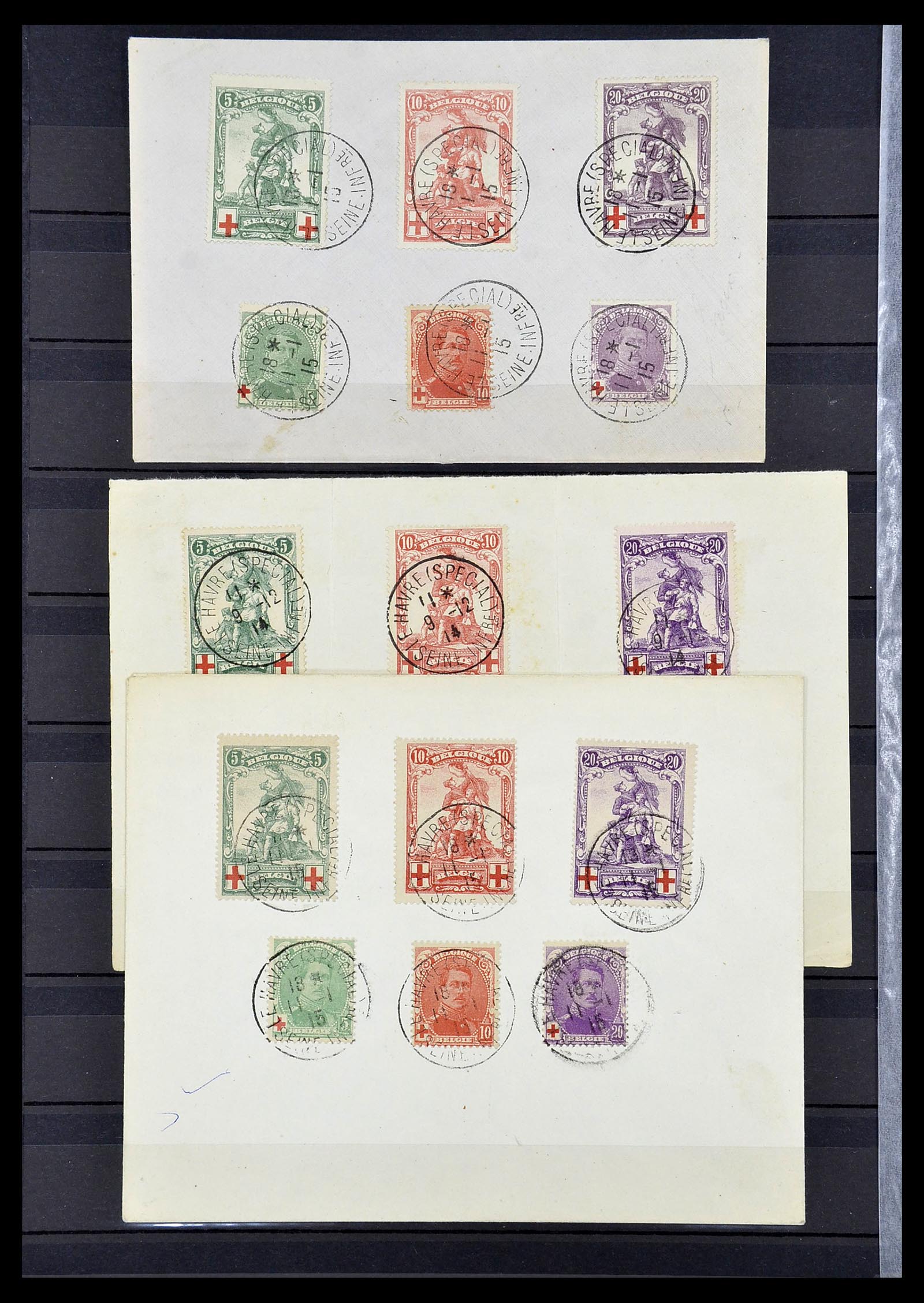 34632 027 - Postzegelverzameling 34632 België stempels 1914-1915.