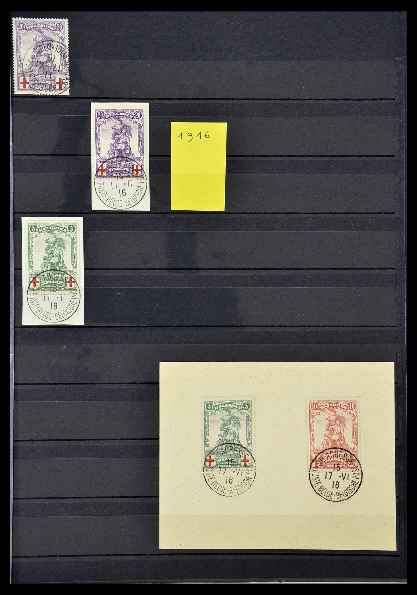 34632 031 - Postzegelverzameling 34632 België stempels 1914-1915.