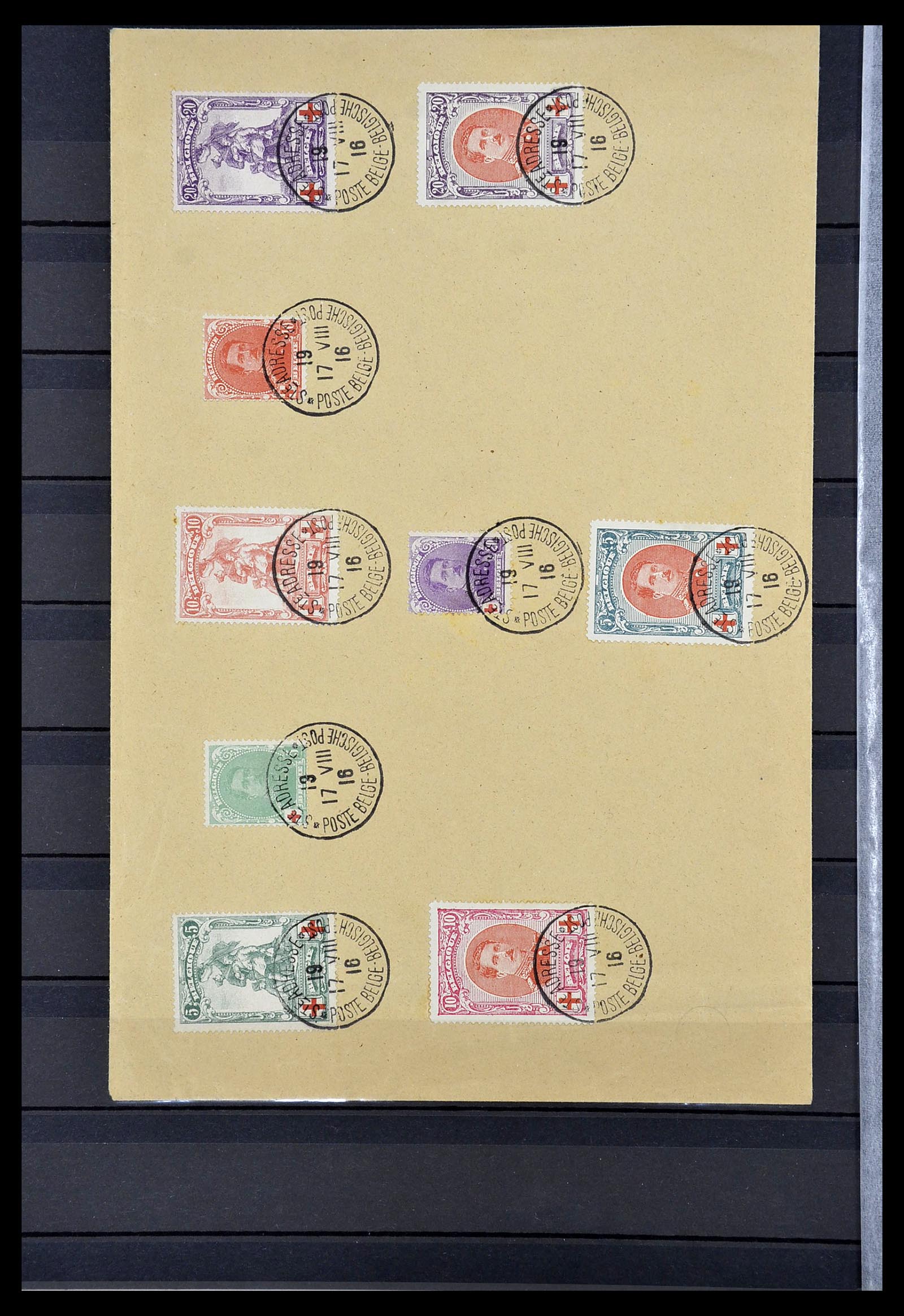 34632 032 - Postzegelverzameling 34632 België stempels 1914-1915.