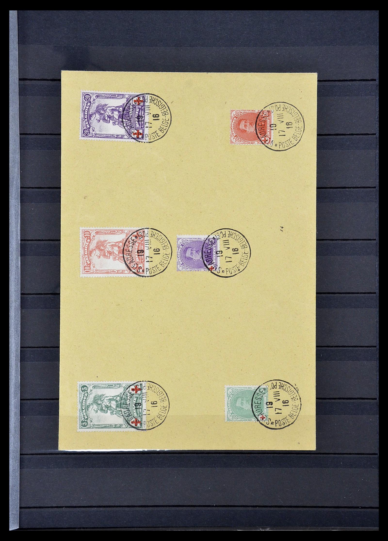 34632 033 - Postzegelverzameling 34632 België stempels 1914-1915.