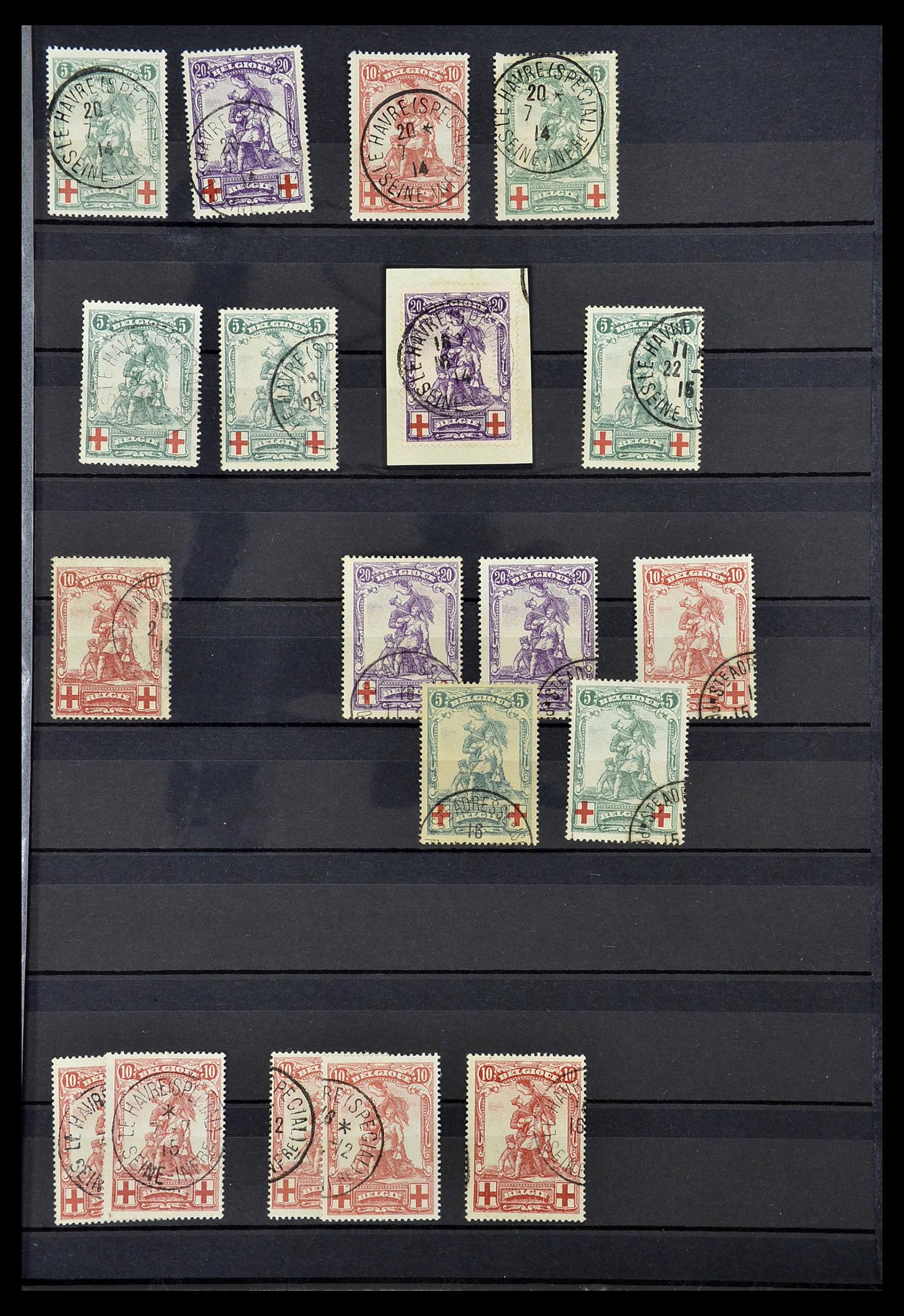 34632 036 - Postzegelverzameling 34632 België stempels 1914-1915.