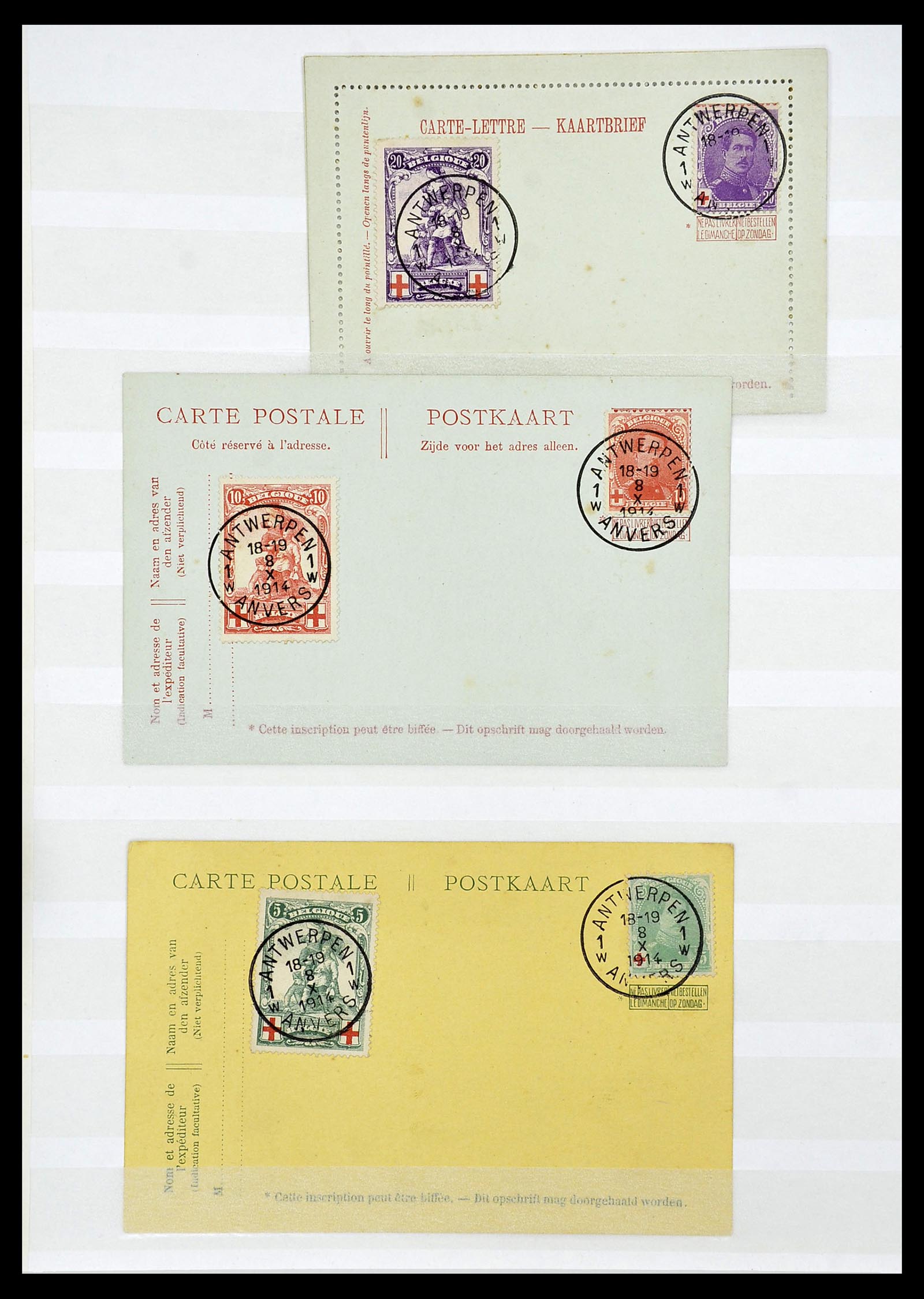 34632 040 - Postzegelverzameling 34632 België stempels 1914-1915.