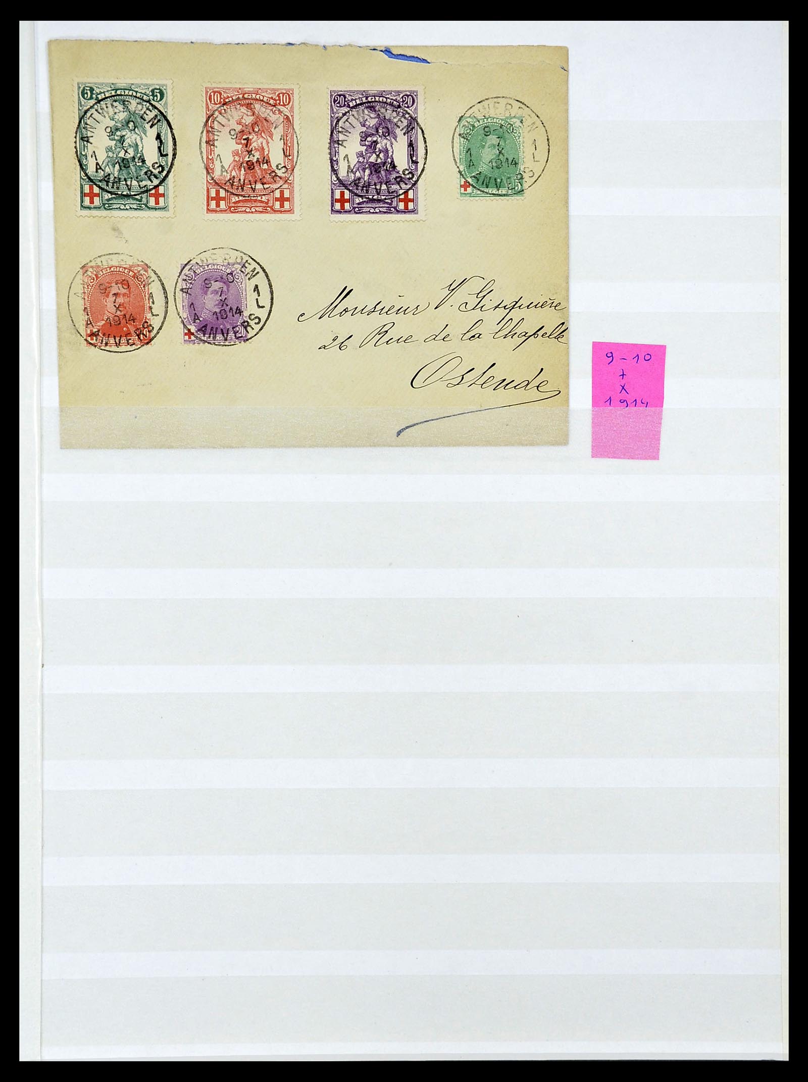 34632 050 - Postzegelverzameling 34632 België stempels 1914-1915.