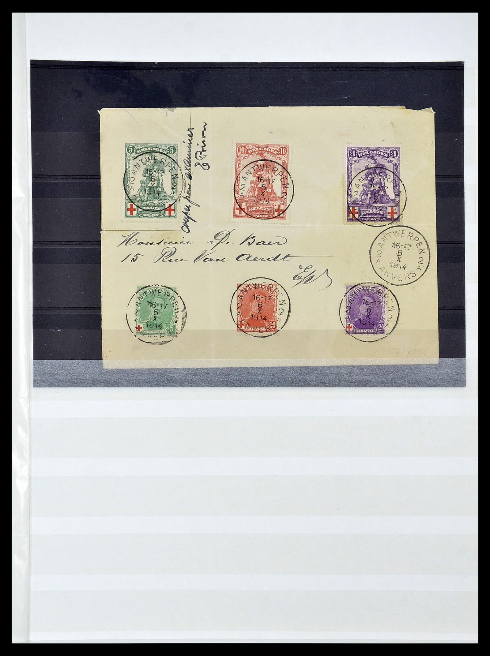 34632 051 - Postzegelverzameling 34632 België stempels 1914-1915.