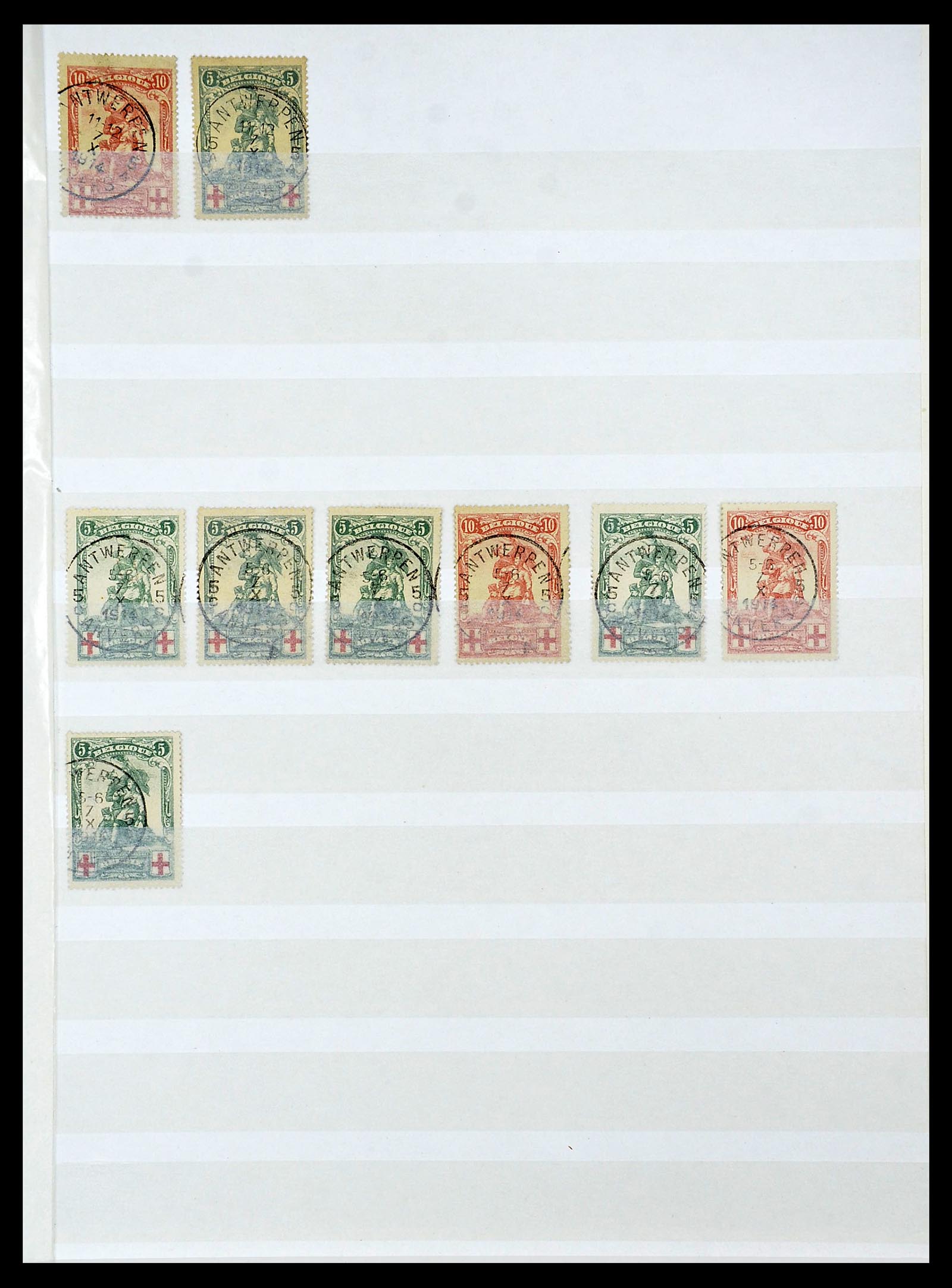 34632 052 - Postzegelverzameling 34632 België stempels 1914-1915.