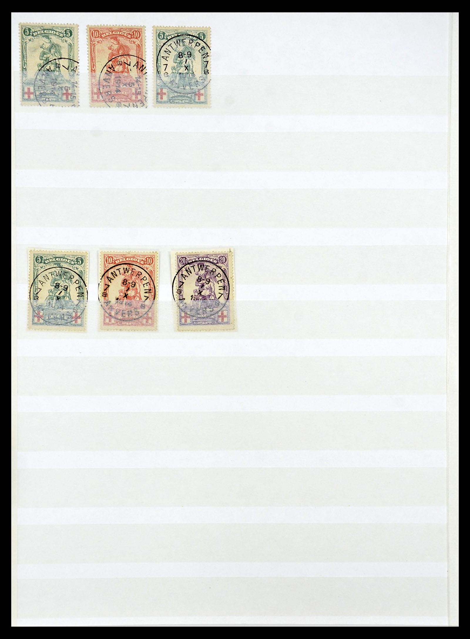 34632 057 - Stamp Collection 34632 Belgium cancels 1914-1915.