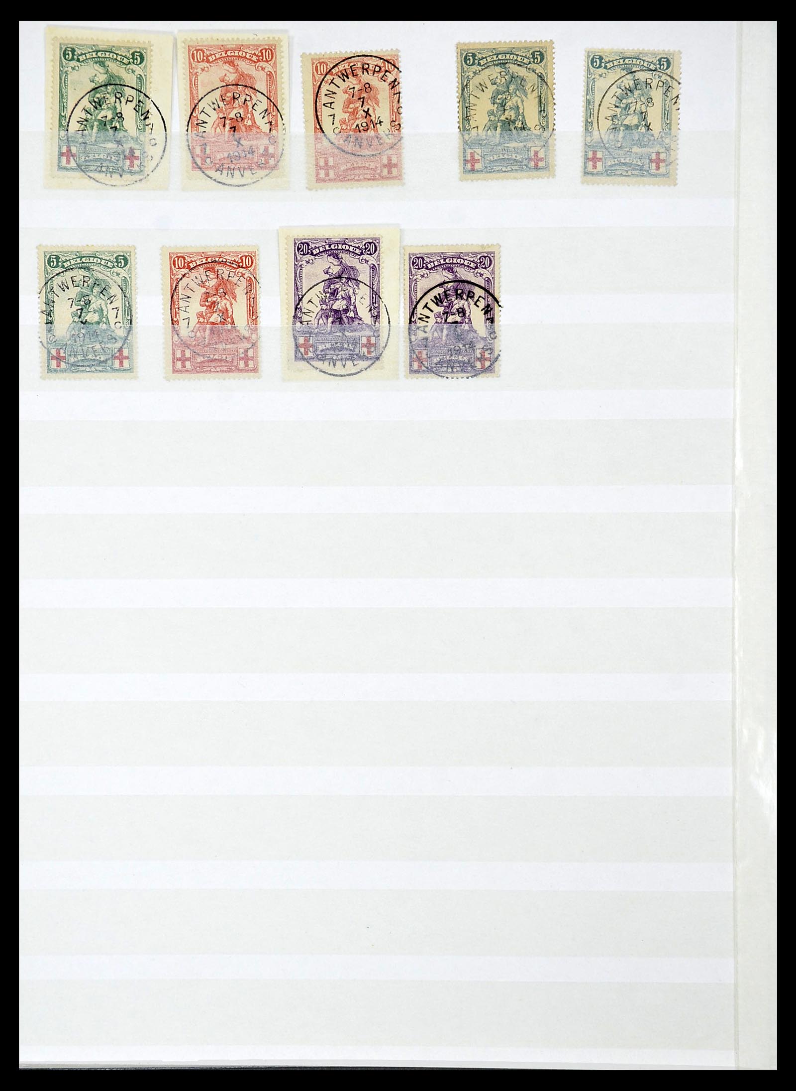 34632 059 - Stamp Collection 34632 Belgium cancels 1914-1915.